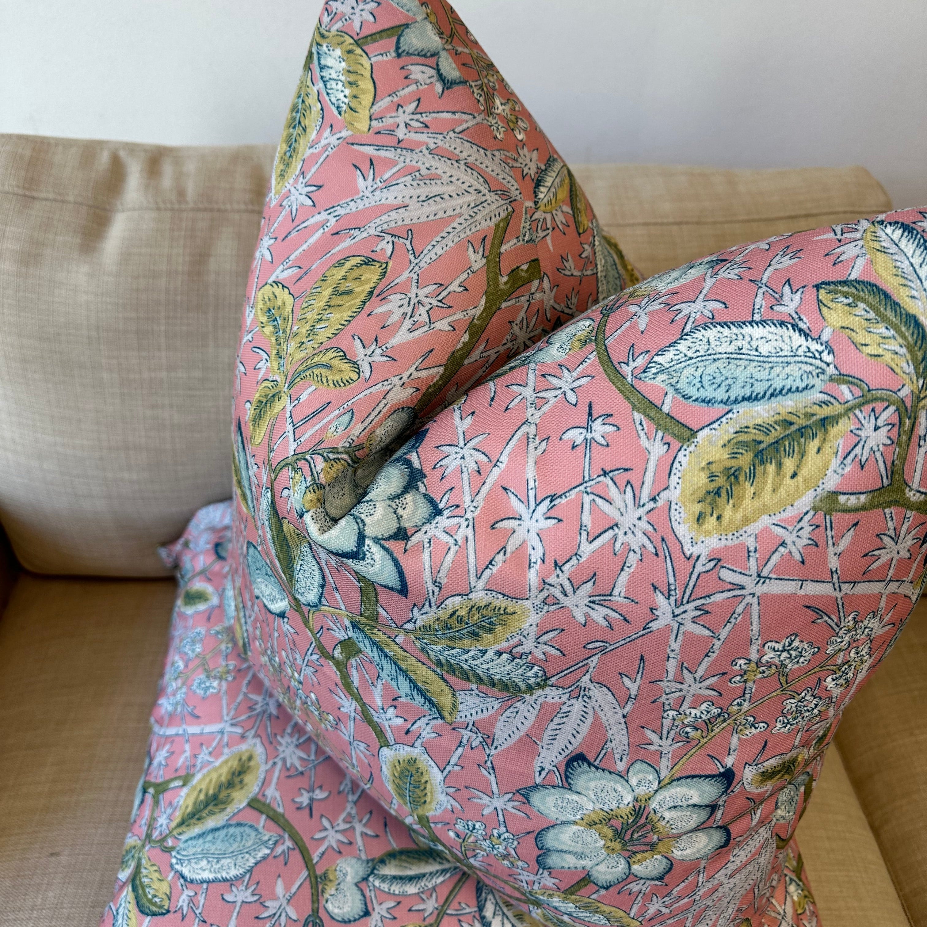 Abigail Pillow Cover in Coral-WWH5