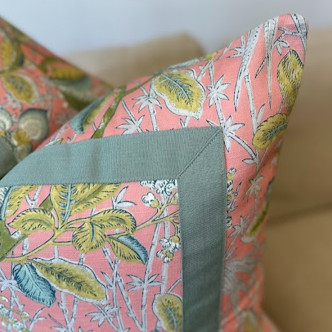 Abigail Pillow Cover in Coral-WWH8