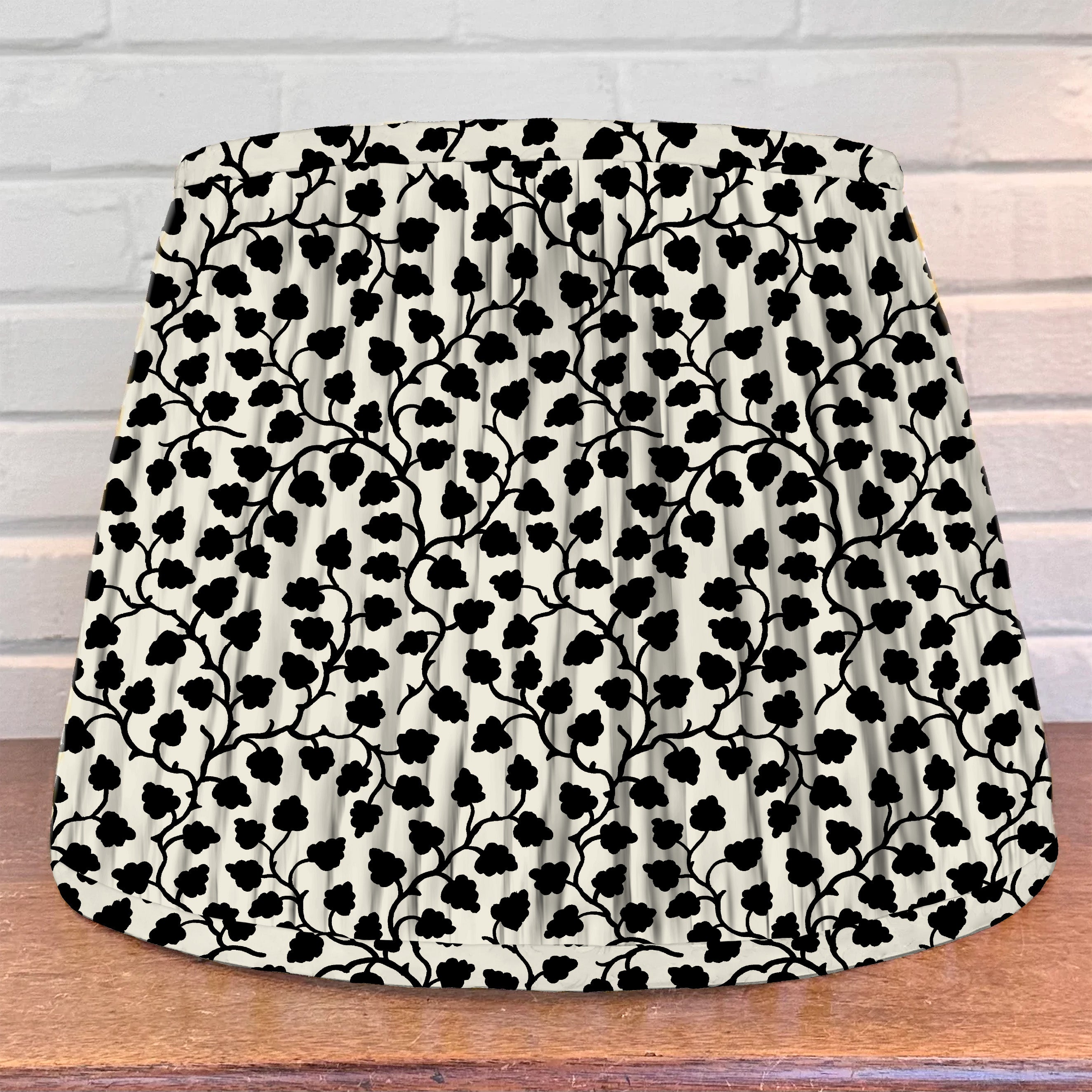 Lampshade in black floral pattern