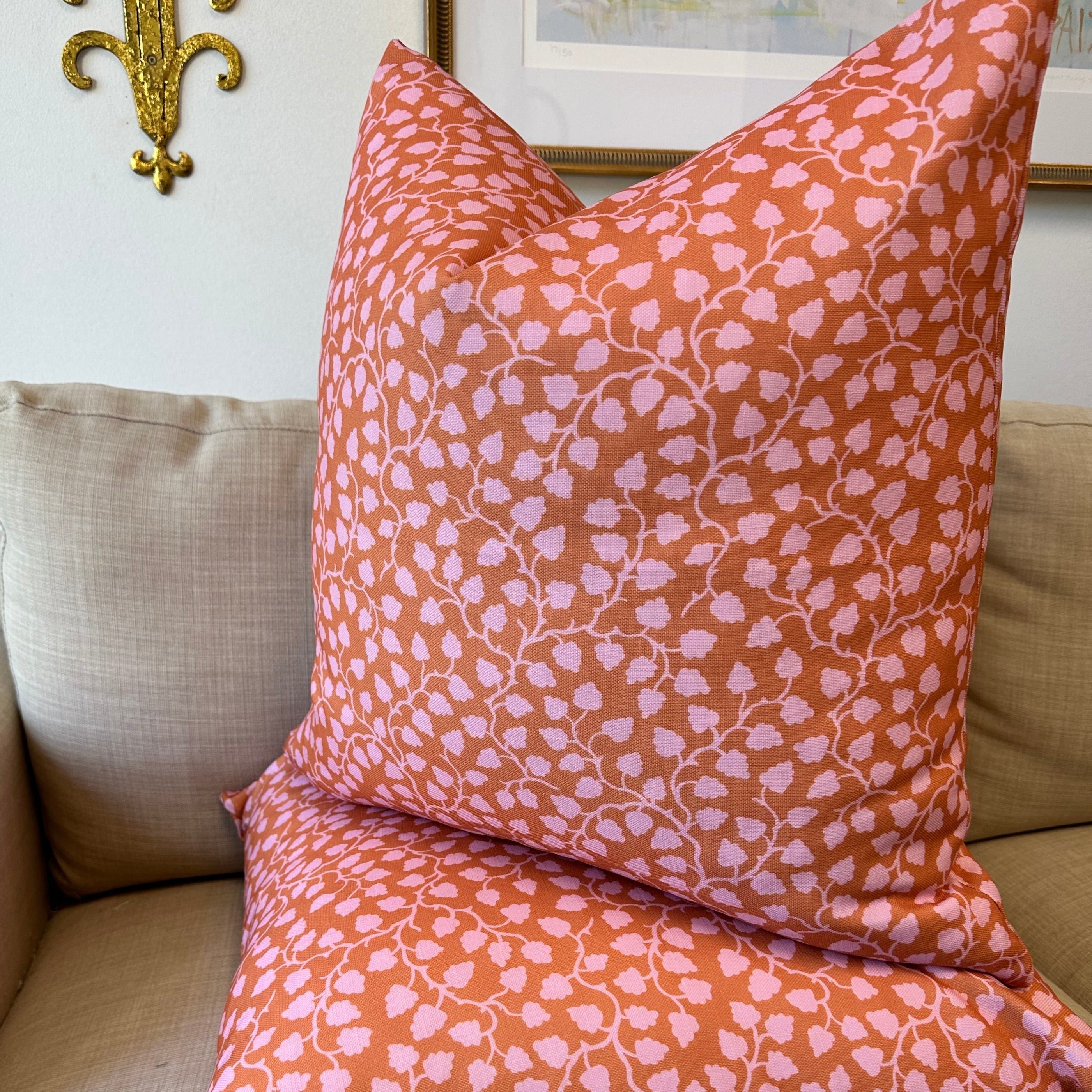 Audrey Pillow Cover in Sunset on Tangerine-WWH4
