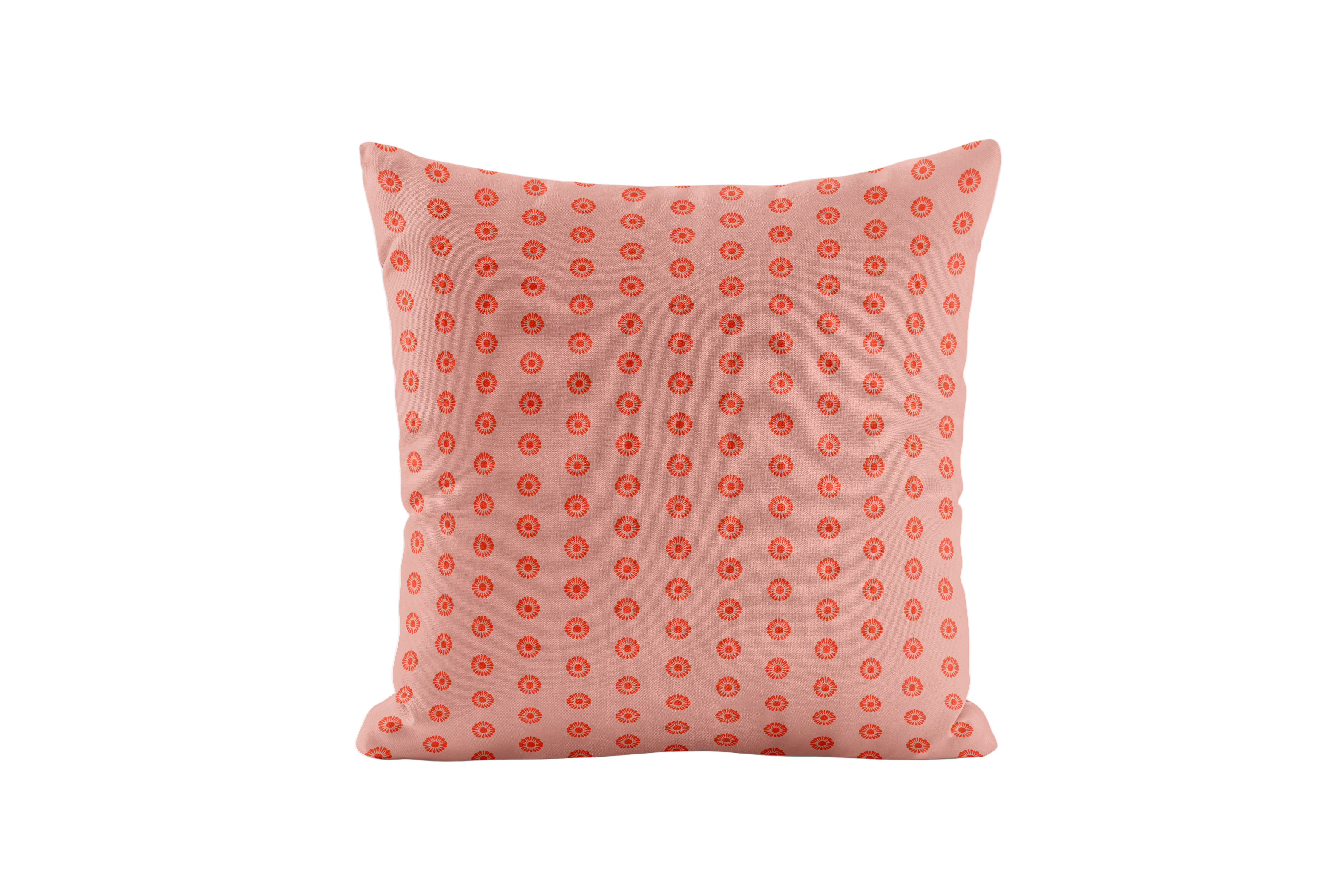 Pink and Peach dotted, floral pillow cover