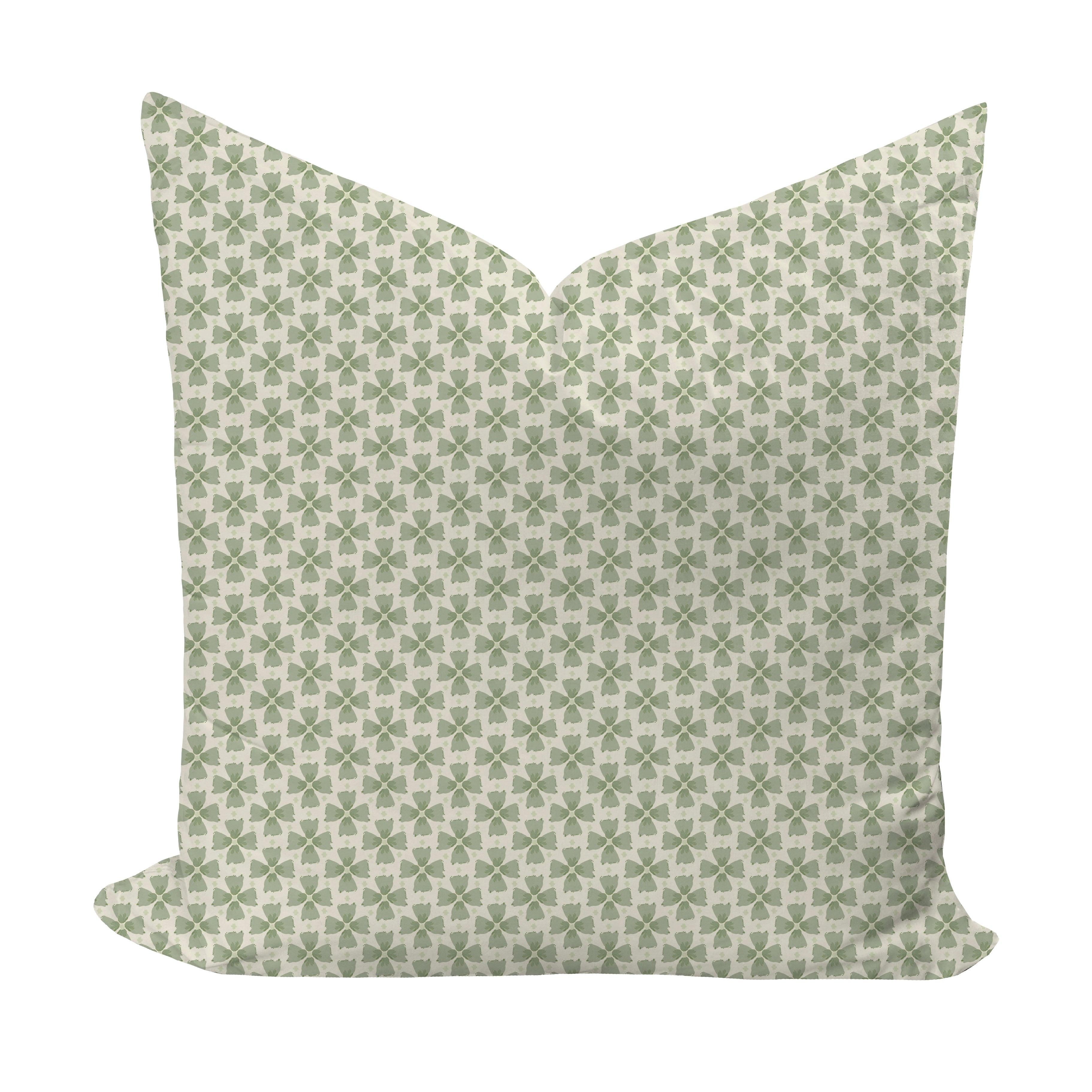 Floral patterned pillow cover in sage