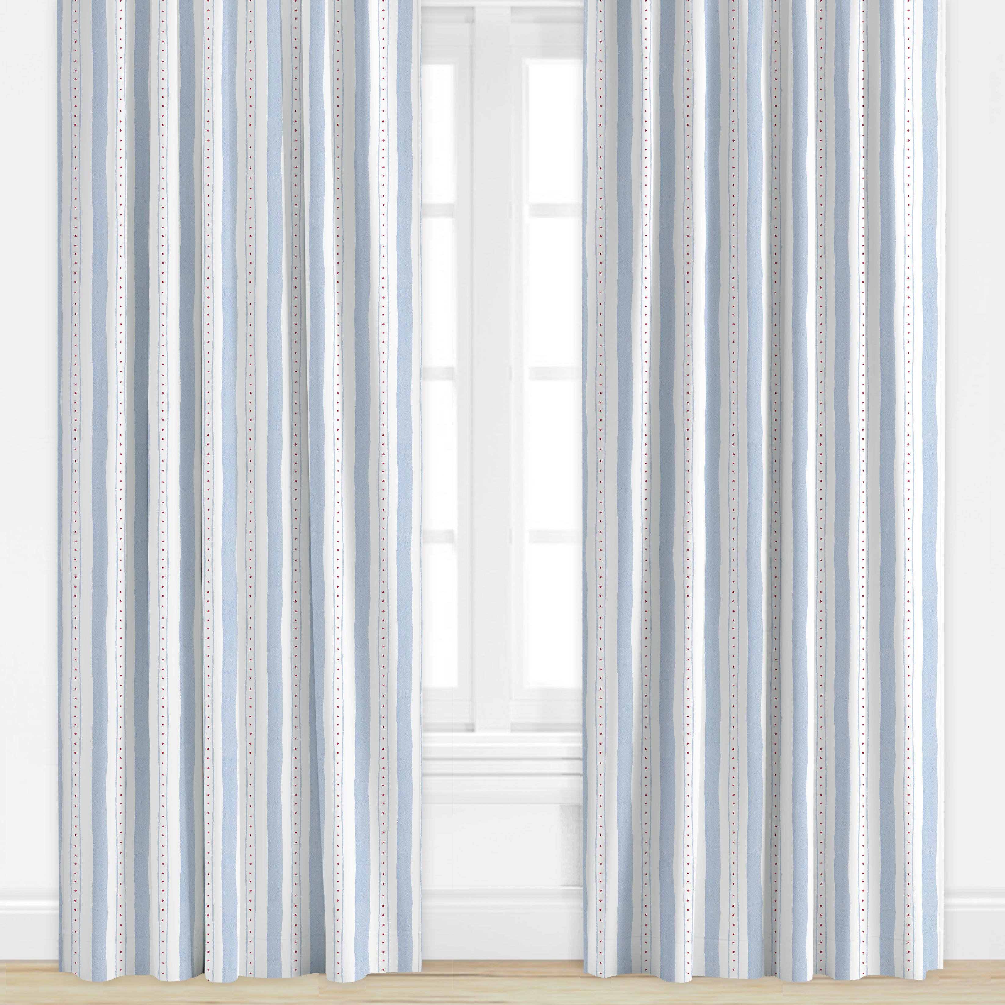 Striped drape in blue and red by Camilla Moss