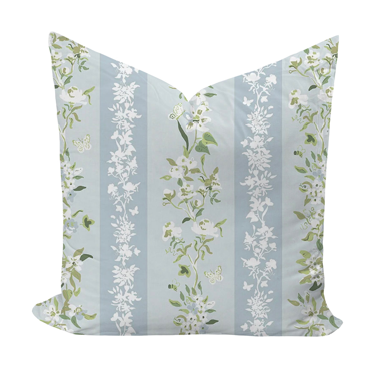 Blue and green floral pillow cover by evelyn henson