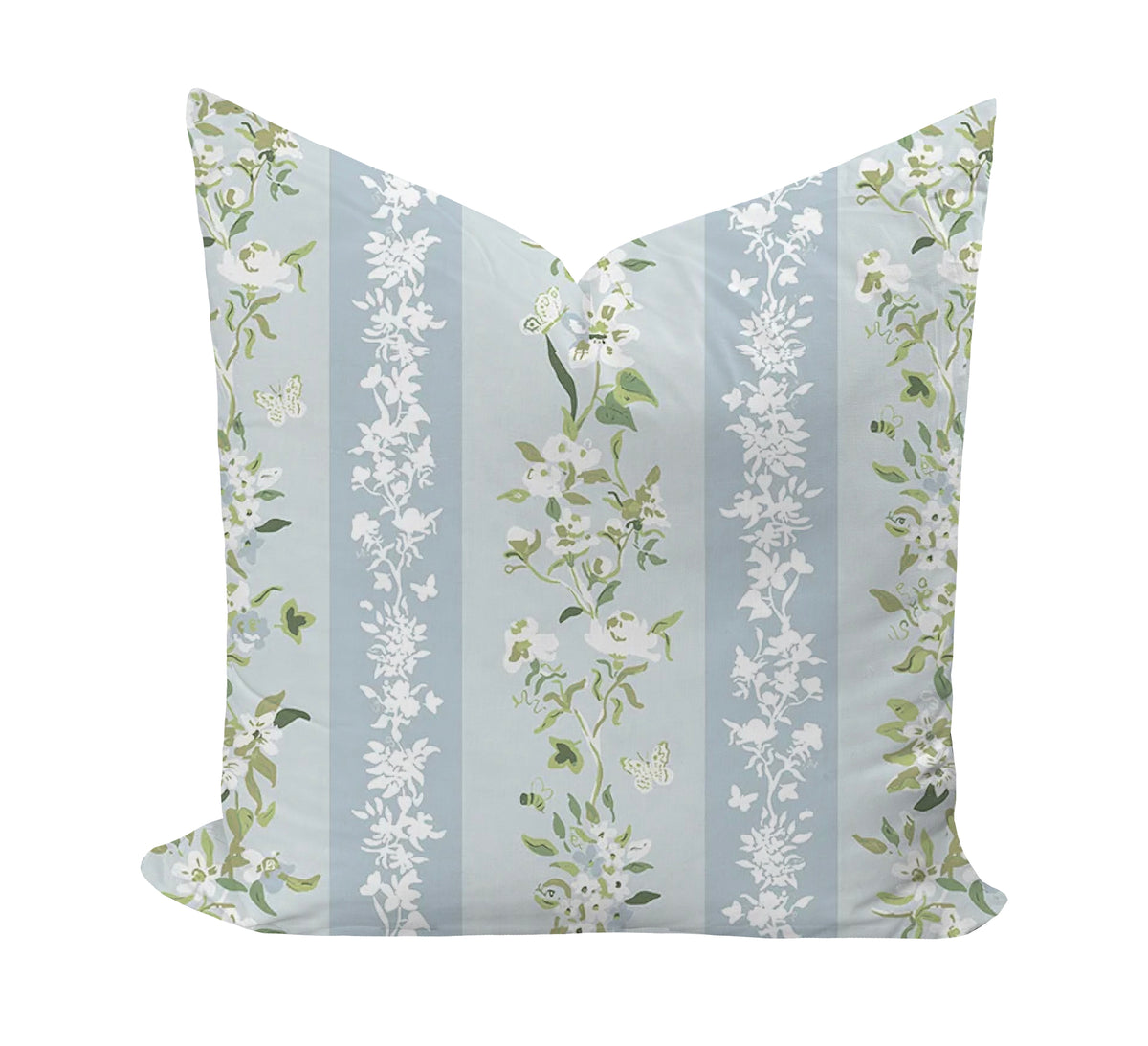 Blue and green floral pillow cover by evelyn henson