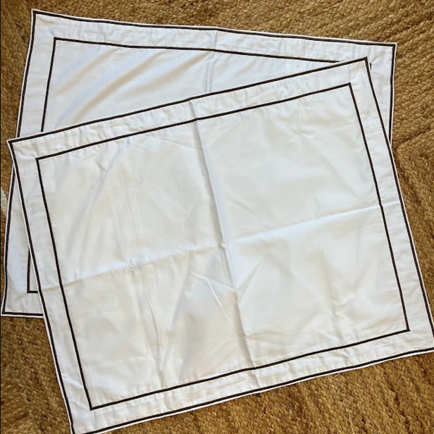 Wheaton Whaley Home Bedding - Embroidered Straight Edged Shams