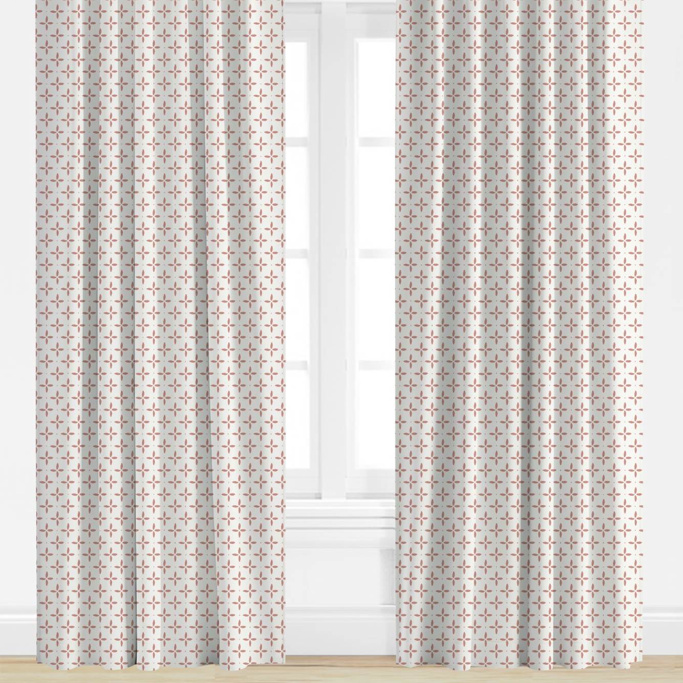 Coral star patterned drapery