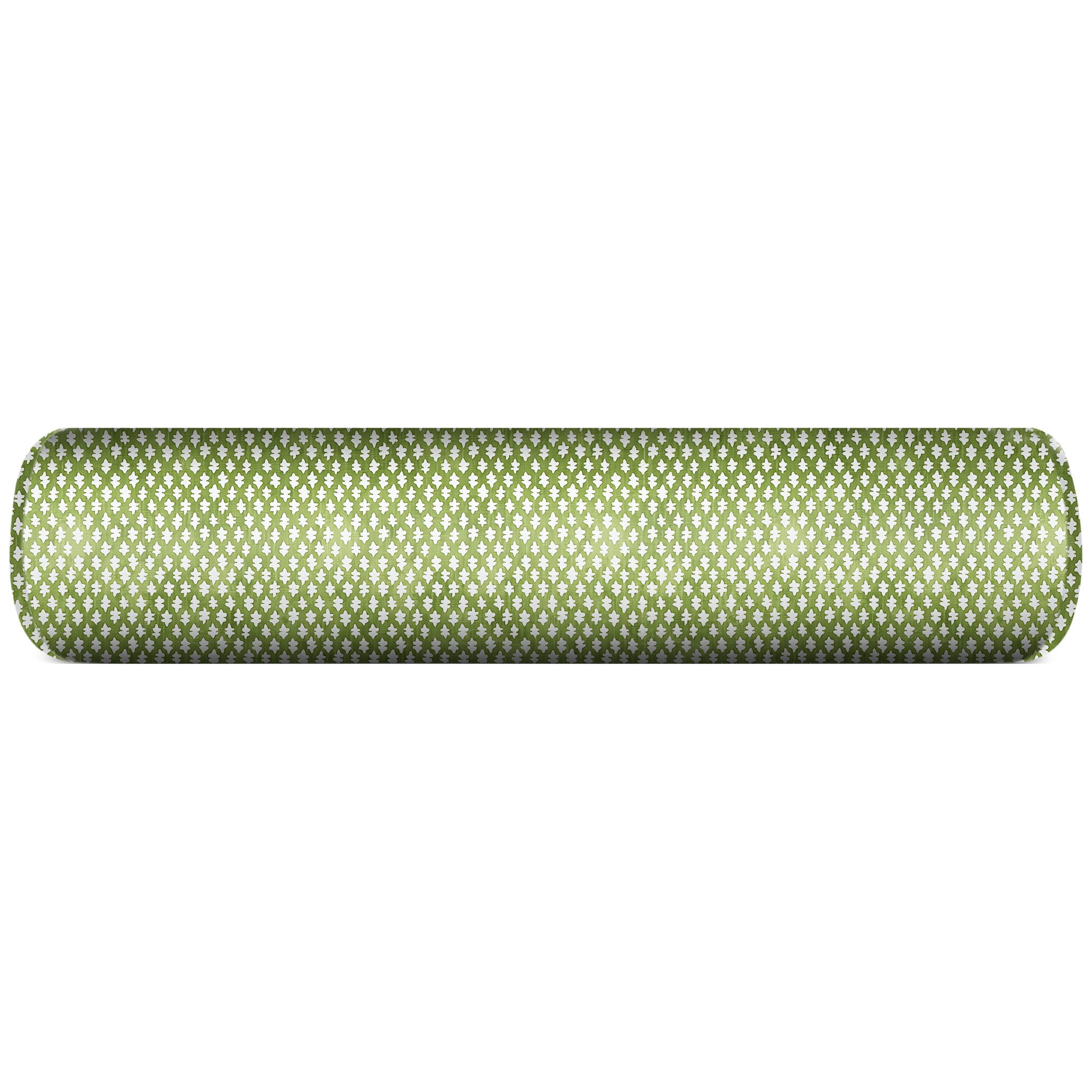 Geometric green bolster pillow cover