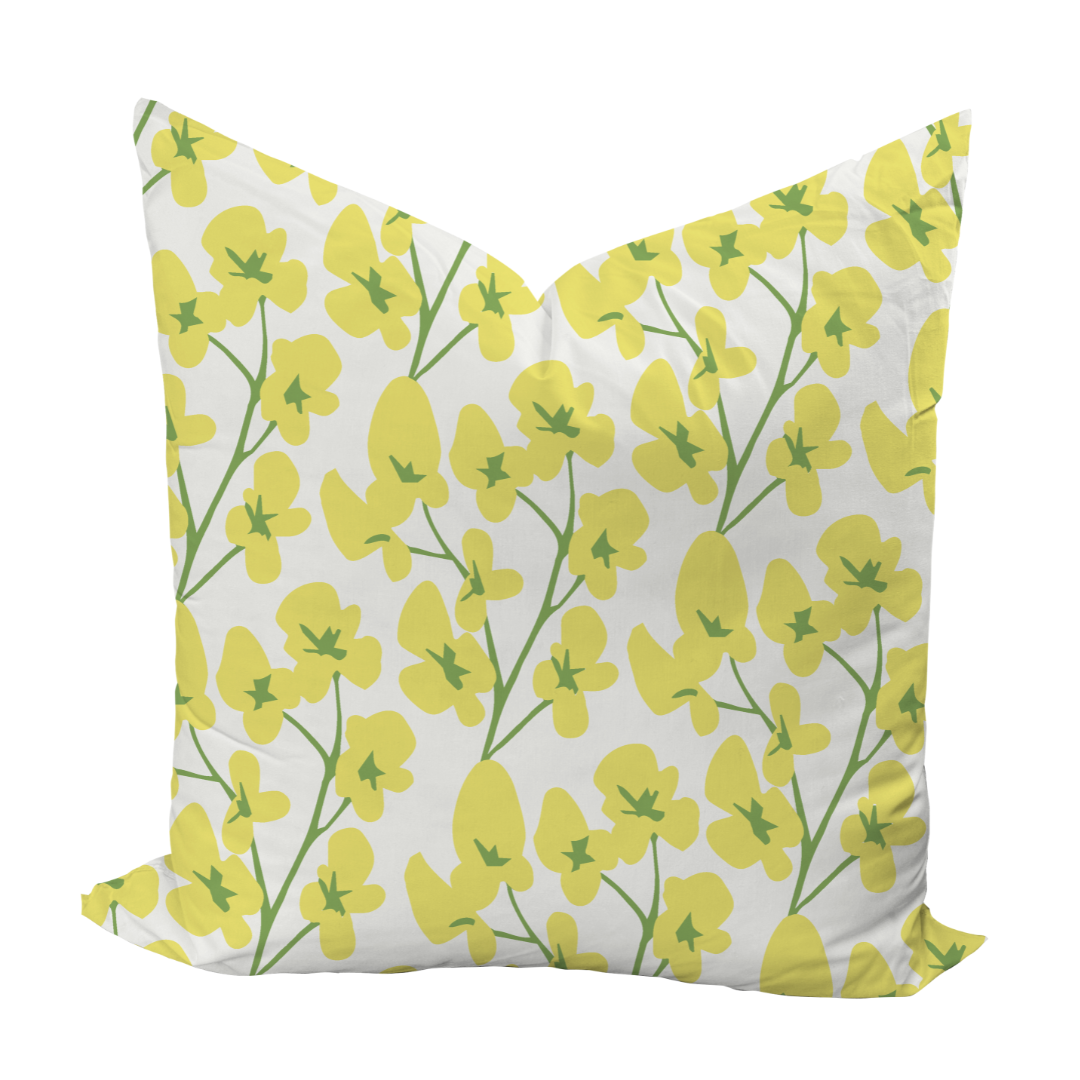 Greenville Floral Pillow Cover in Daffodil-WWH