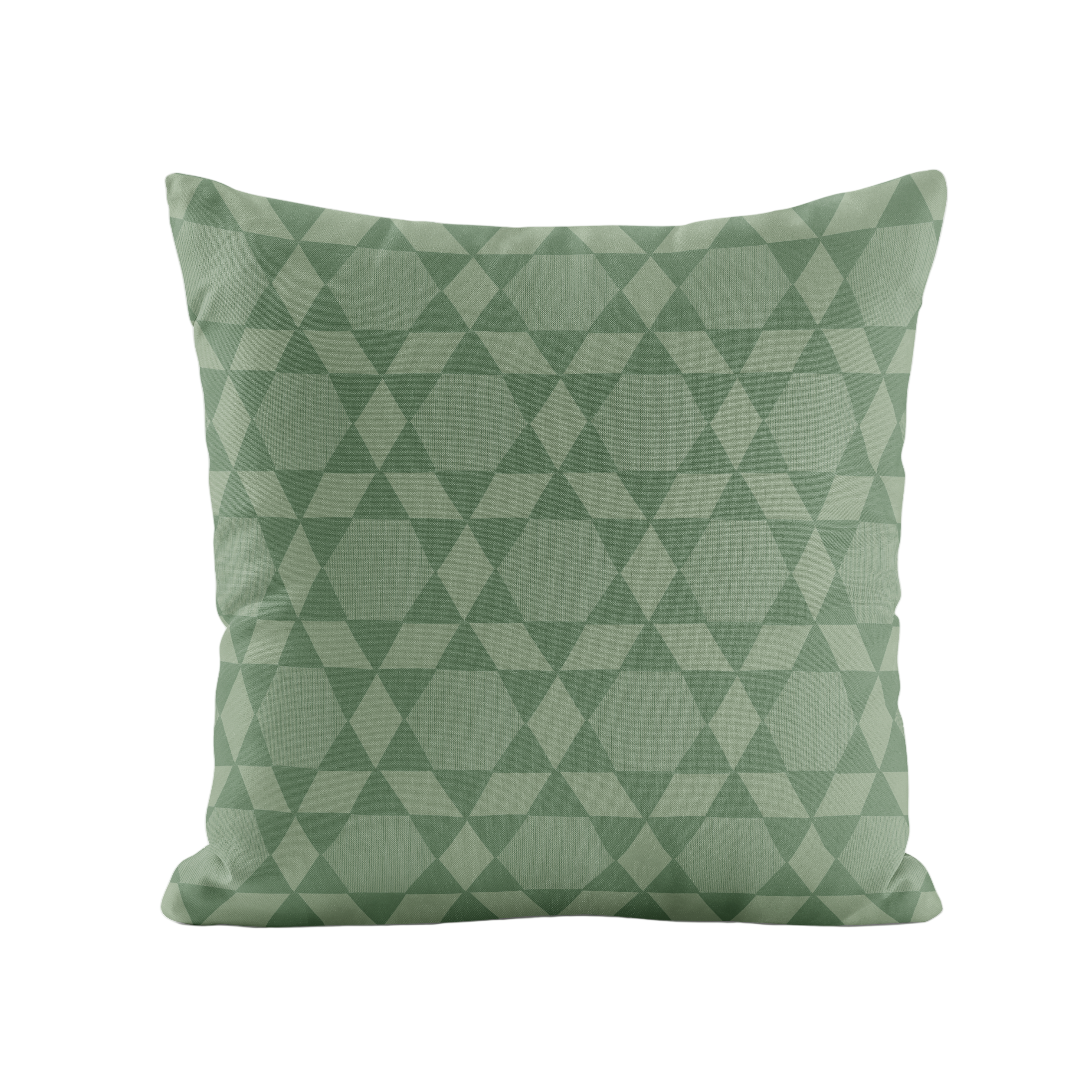Geometric patterned pillow in green