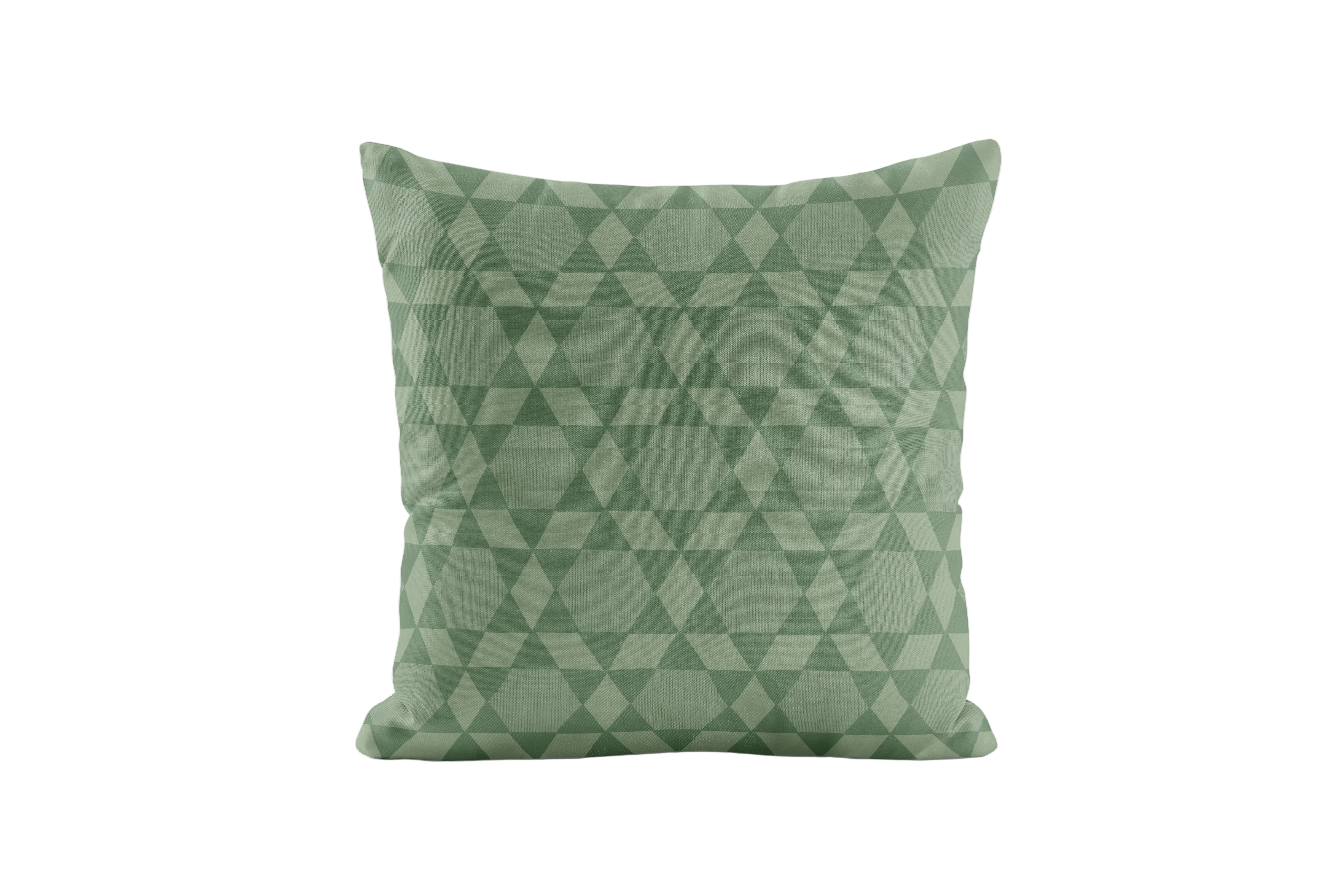 Geometric patterned pillow in green
