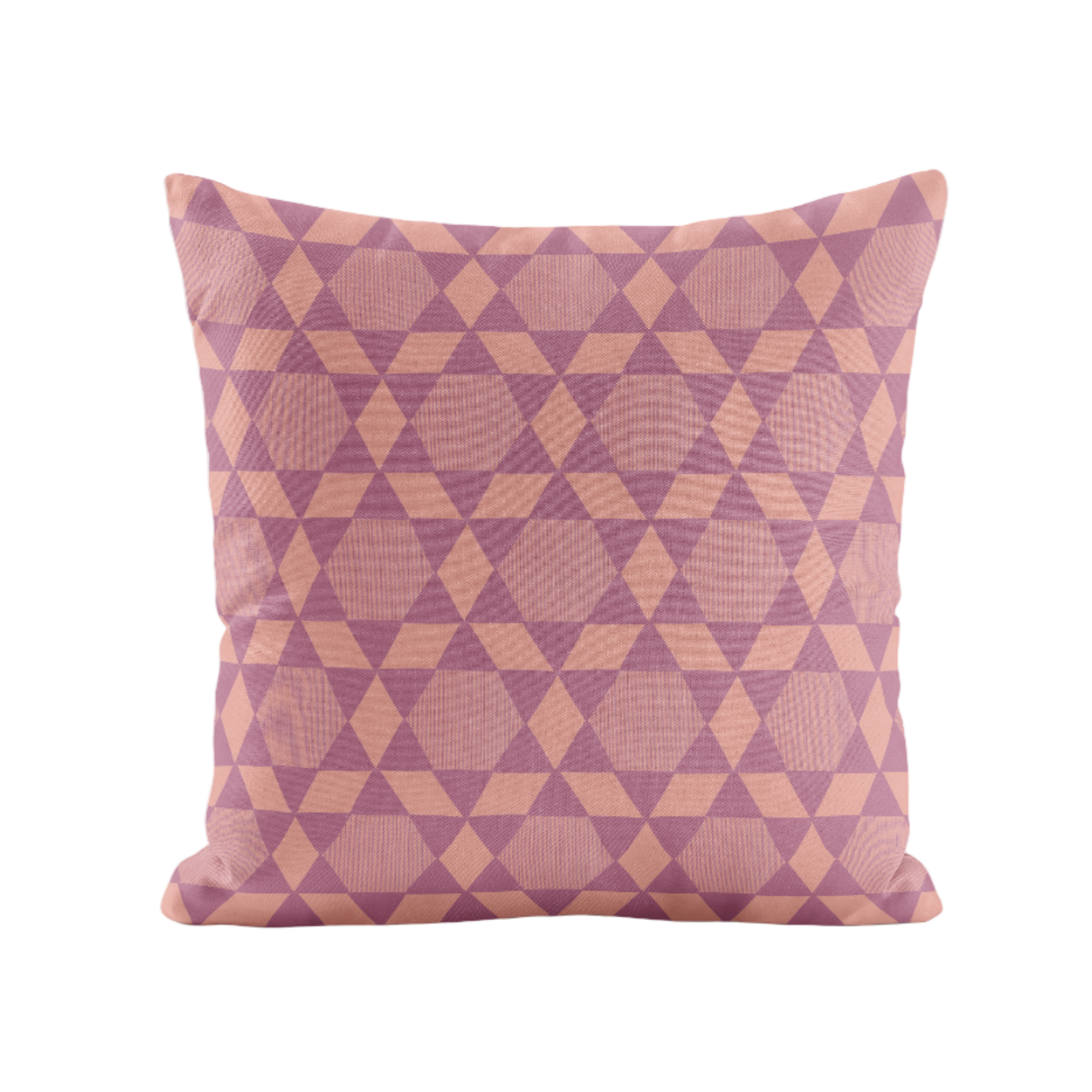 Geometric patterned pillow in magenta
