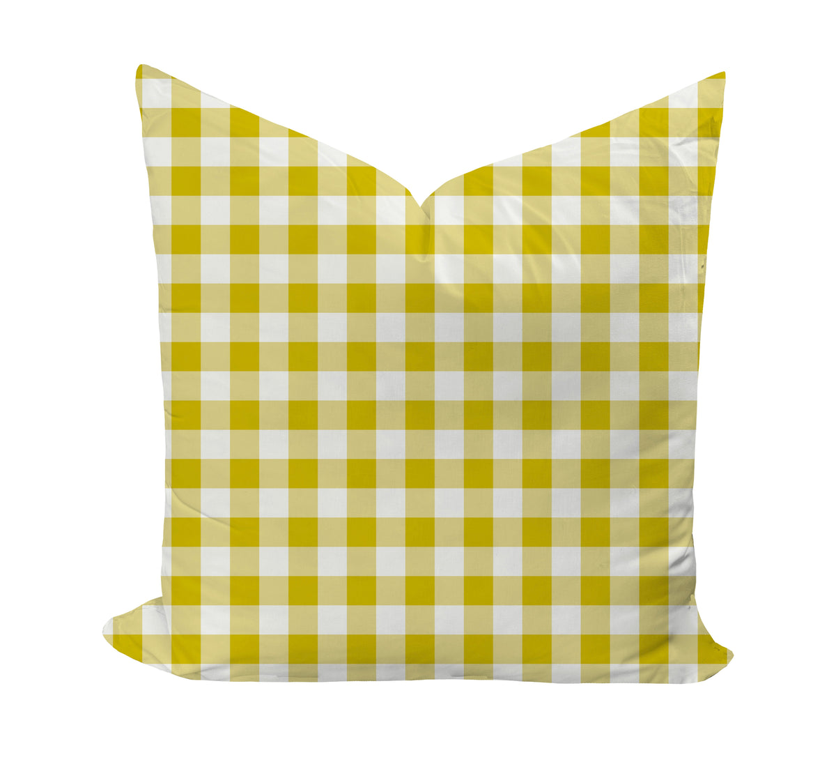 Checked pillow cover in yellow