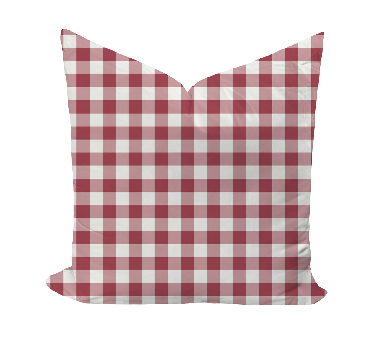 Checked pillow case in red