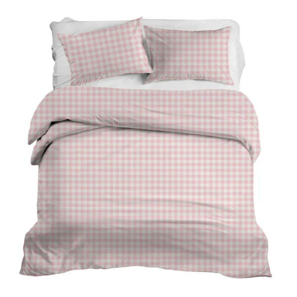 Iva Check Duvet in Ballet - Wheaton Whaley Home