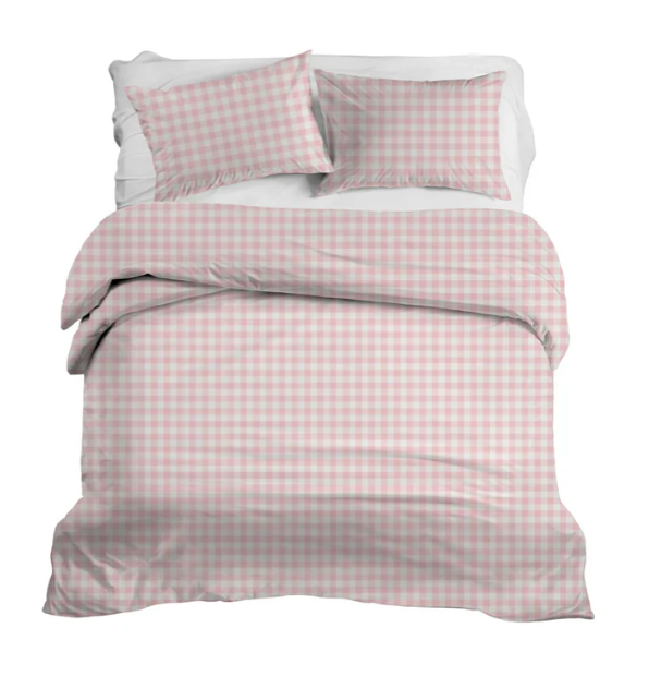 Iva Check Duvet in Ballet - Wheaton Whaley Home