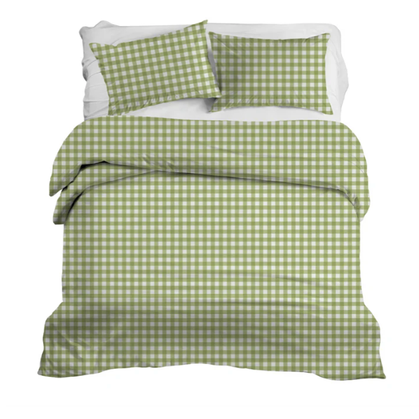 Iva Check Duvet in Tomato - Wheaton Whaley Home