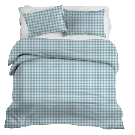 Iva Check Duvet in Sanctuary - Wheaton Whaley Home