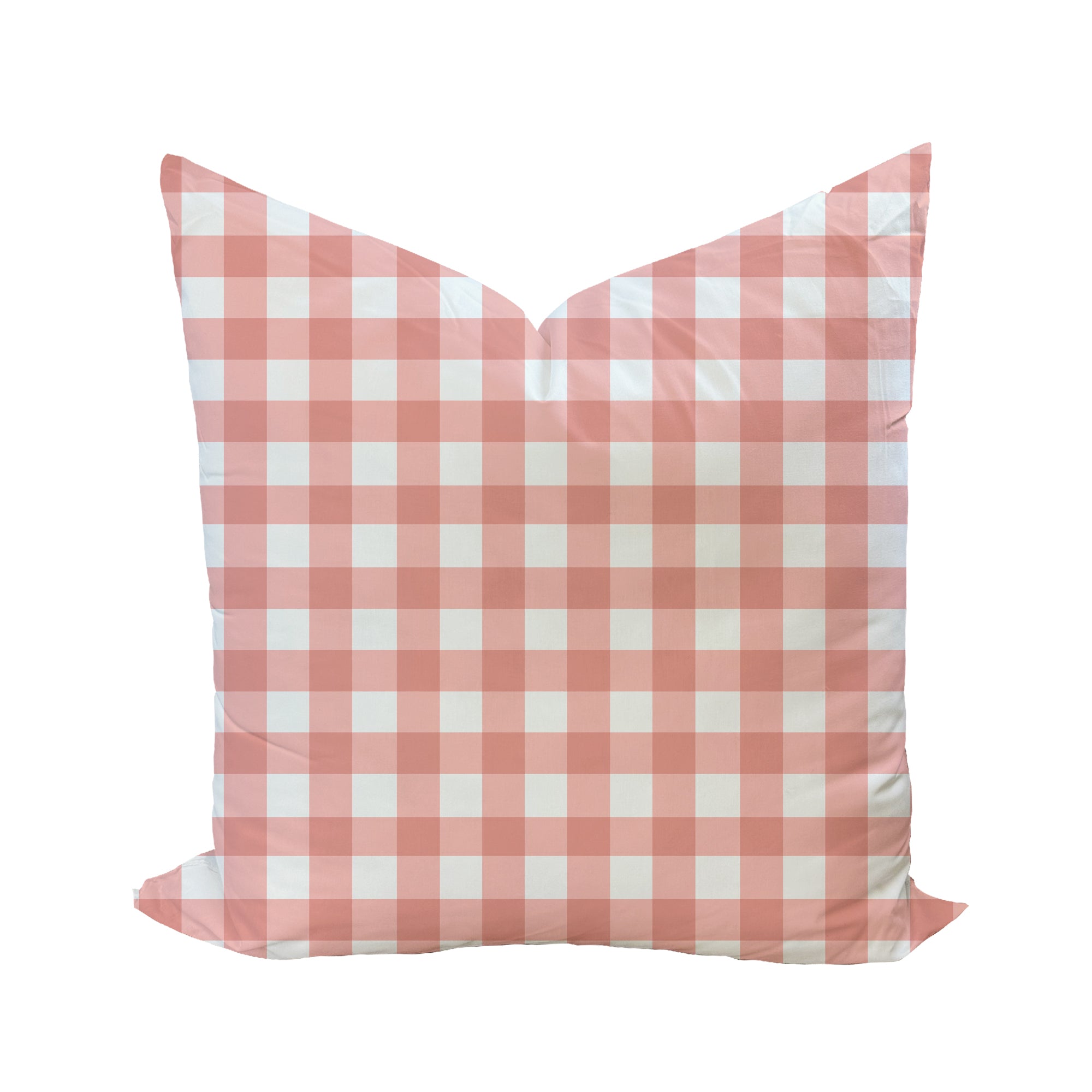 Iva Check Pillow Cover in Coral-WWH