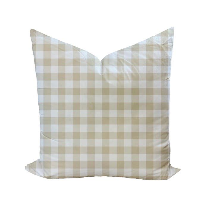Iva Check Pillow Cover in Fawn-WWH