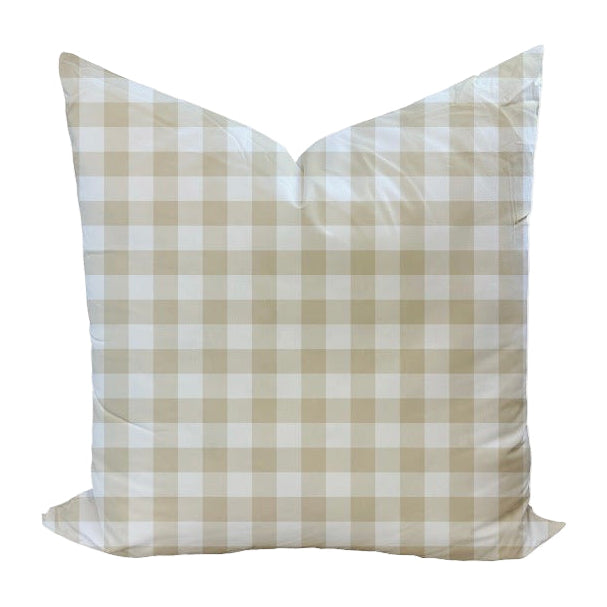 Iva Check Pillow Cover in Fawn-WWH
