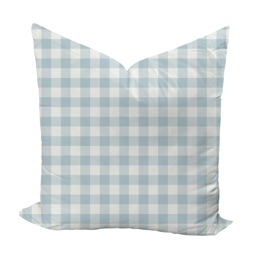Iva Check Pillow Cover in Ice-WWH