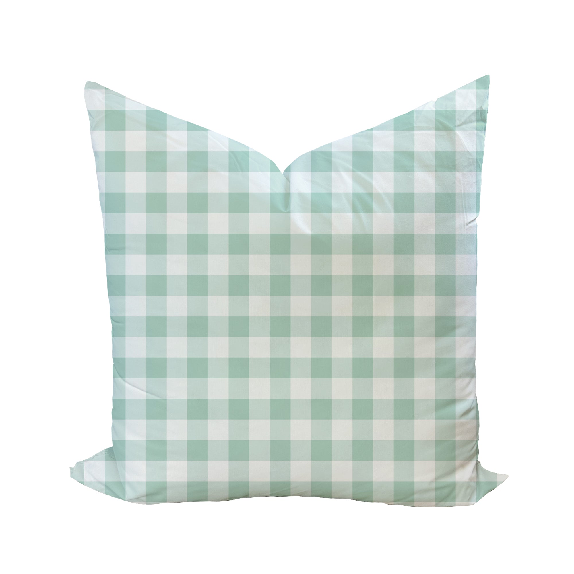 Iva Check Pillow Cover in Seafoam-WWH