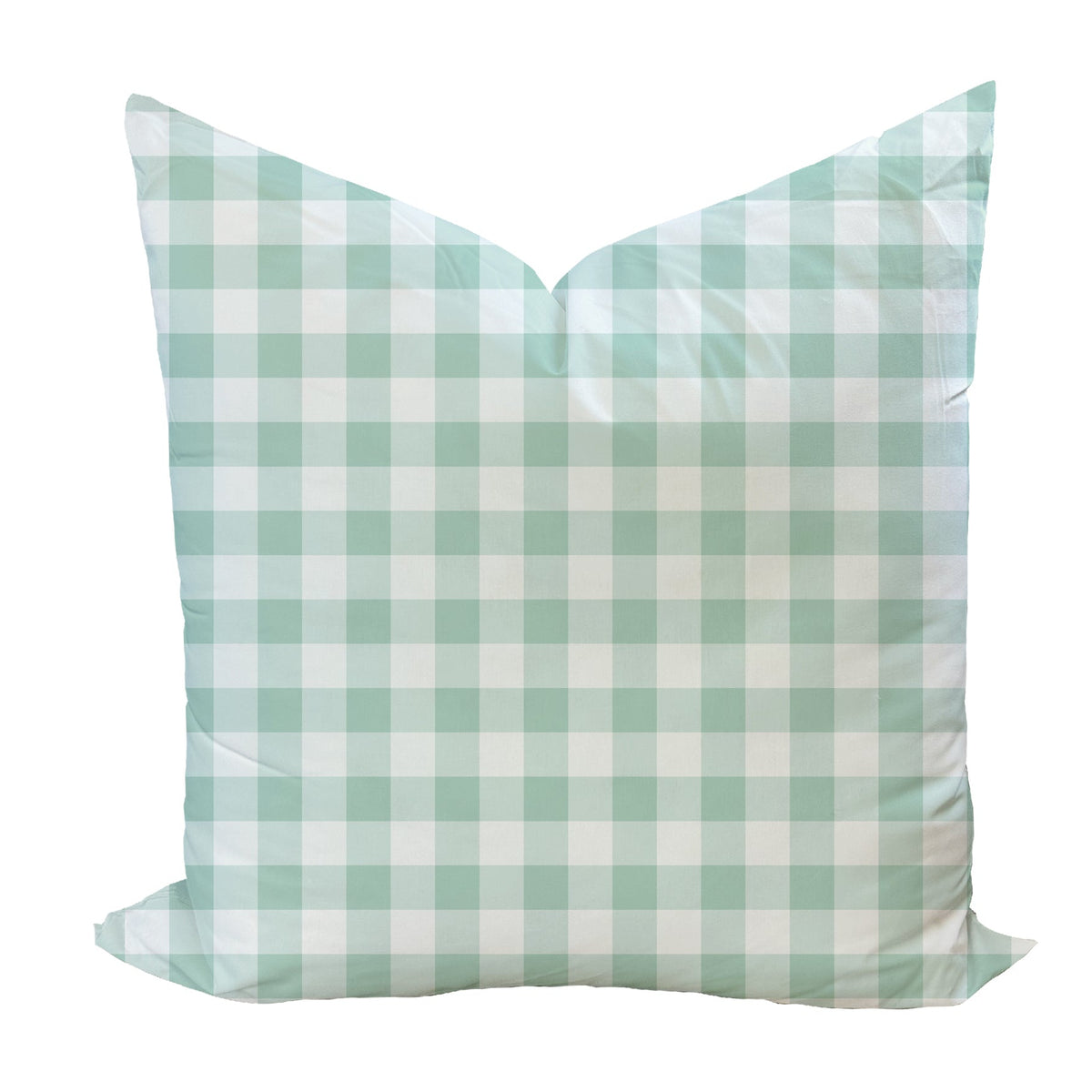 Iva Check Pillow Cover in Seafoam-WWH