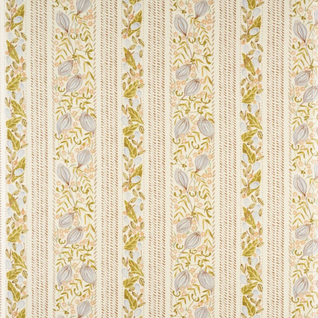Floral pattern in periwinkle and brown