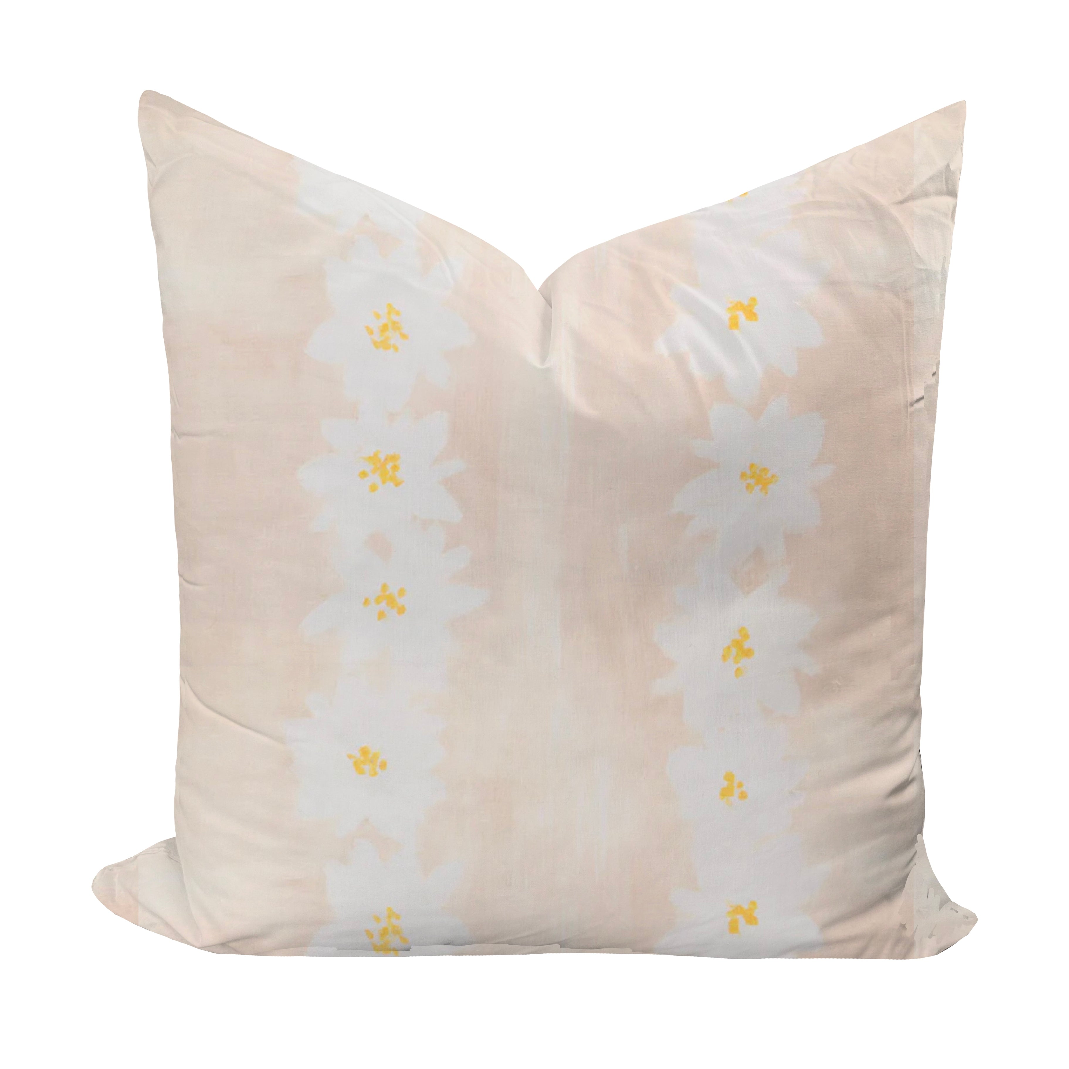 Neutral pillow with daisy pattern