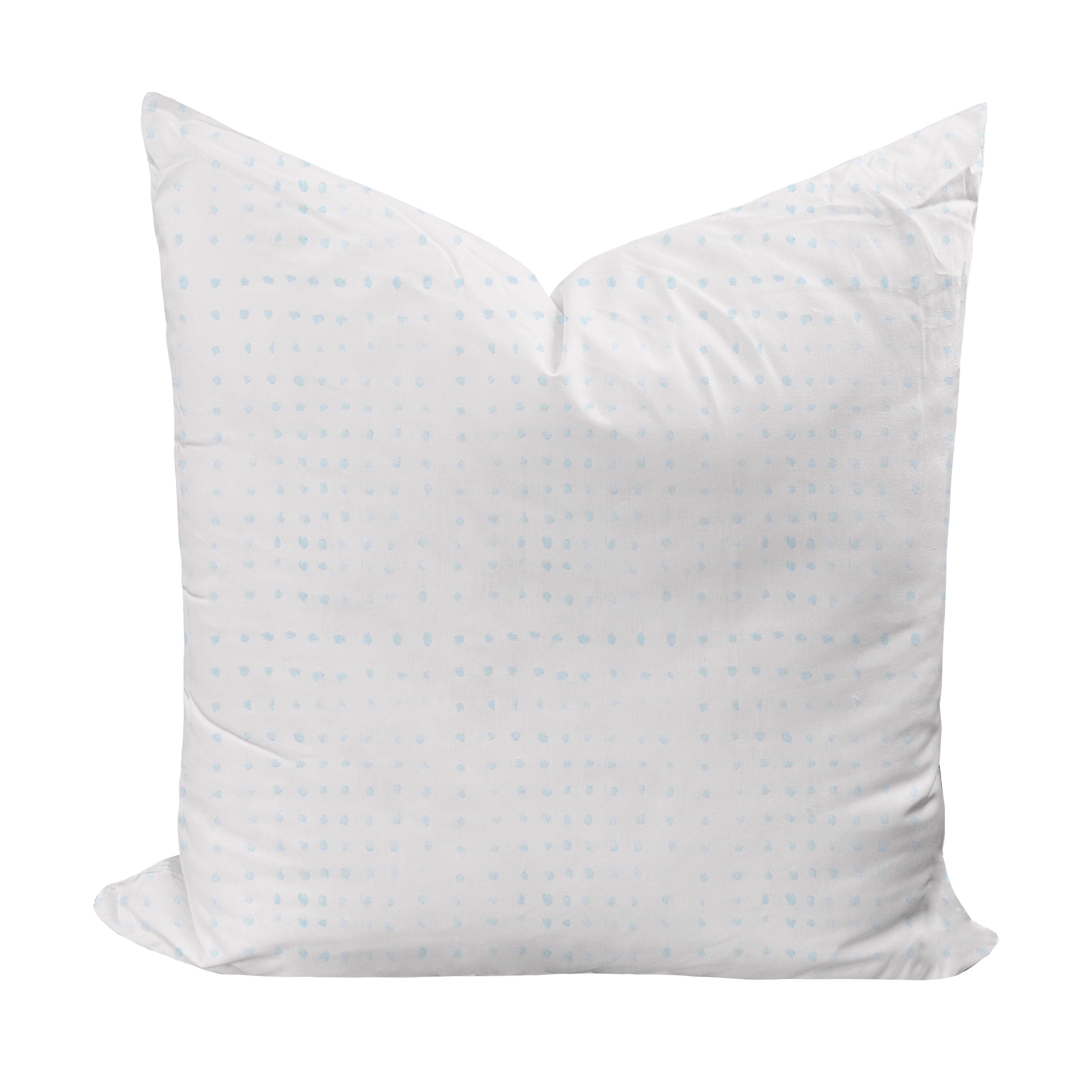 faint blue dotted pillow