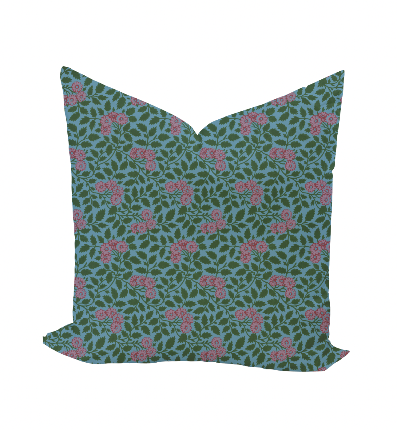 Maggie Pillow Cover in Emerald & Orchid on Storm-WWH