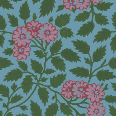 Maggie Pillow Cover in Emerald & Orchid on Storm-WWH2