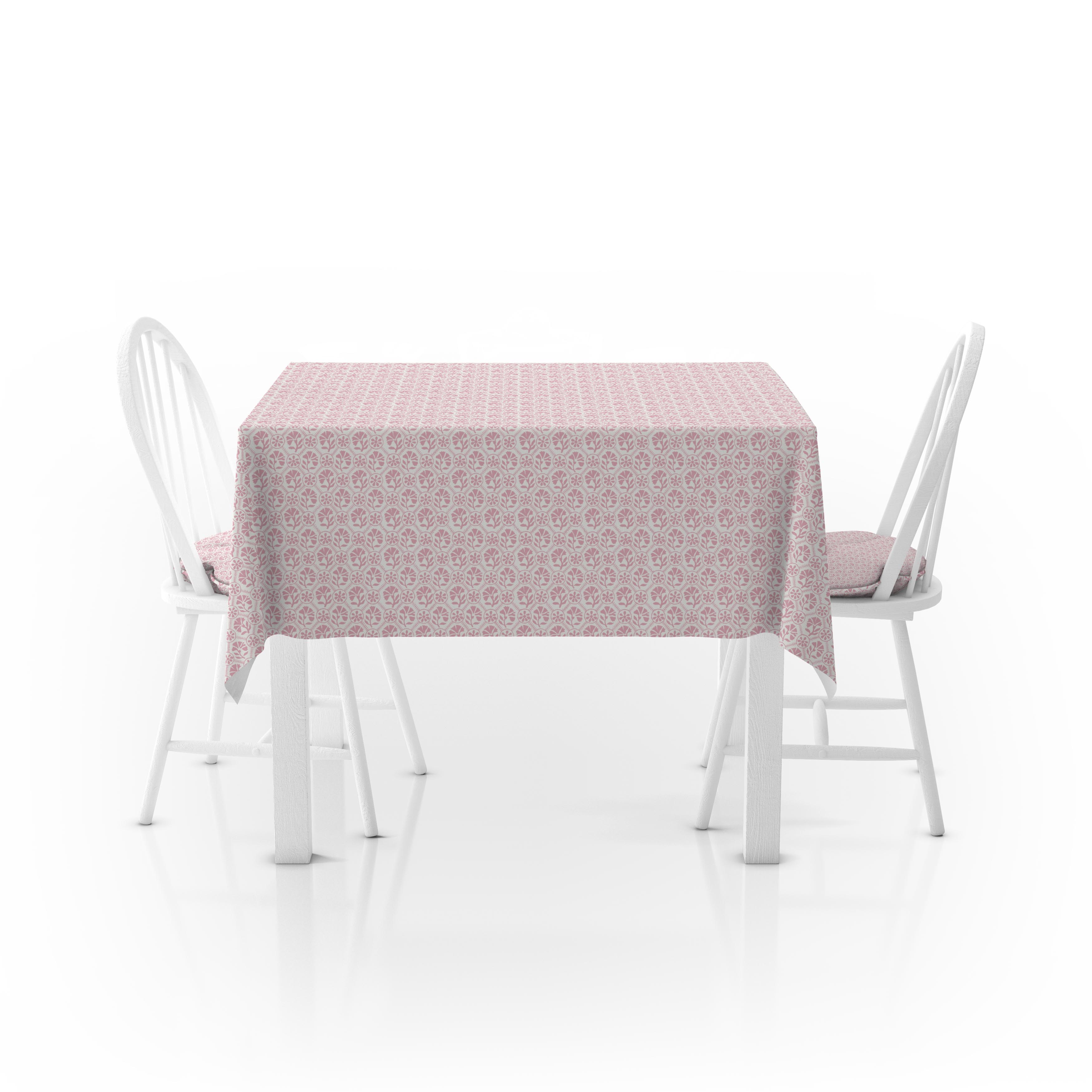 Mahjong table cloth in floral pink print