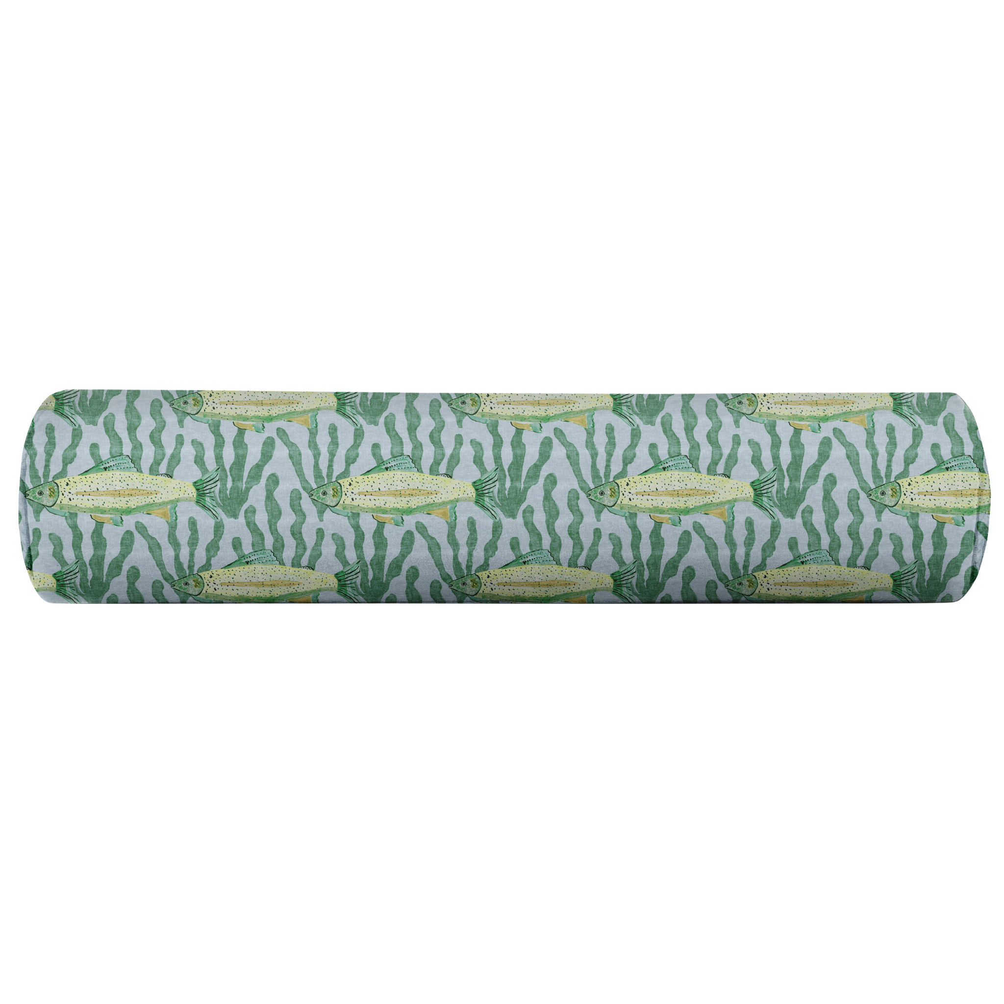 Fish patterned bolster pillow cover