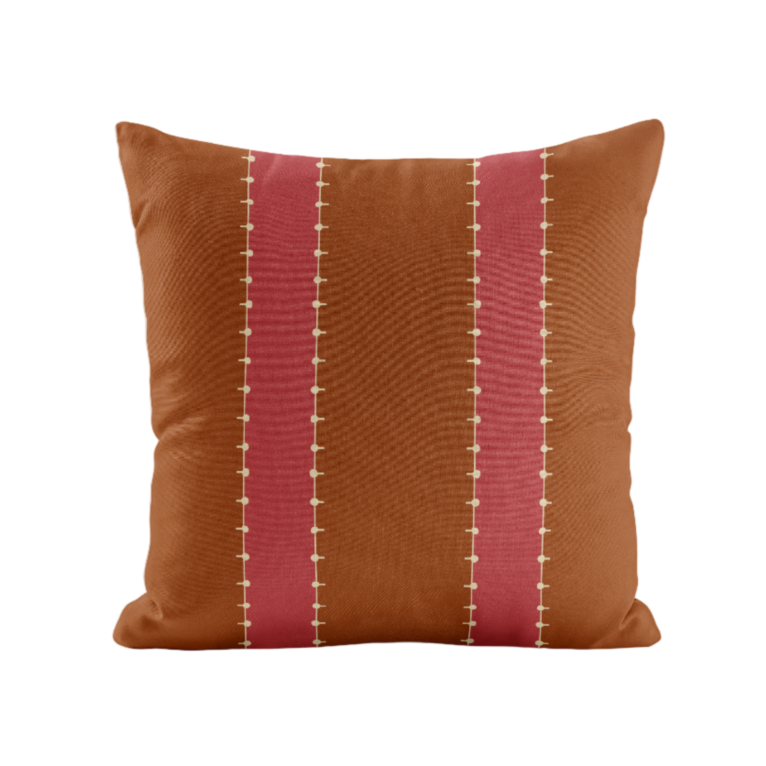 Brown and red striped pillow cover
