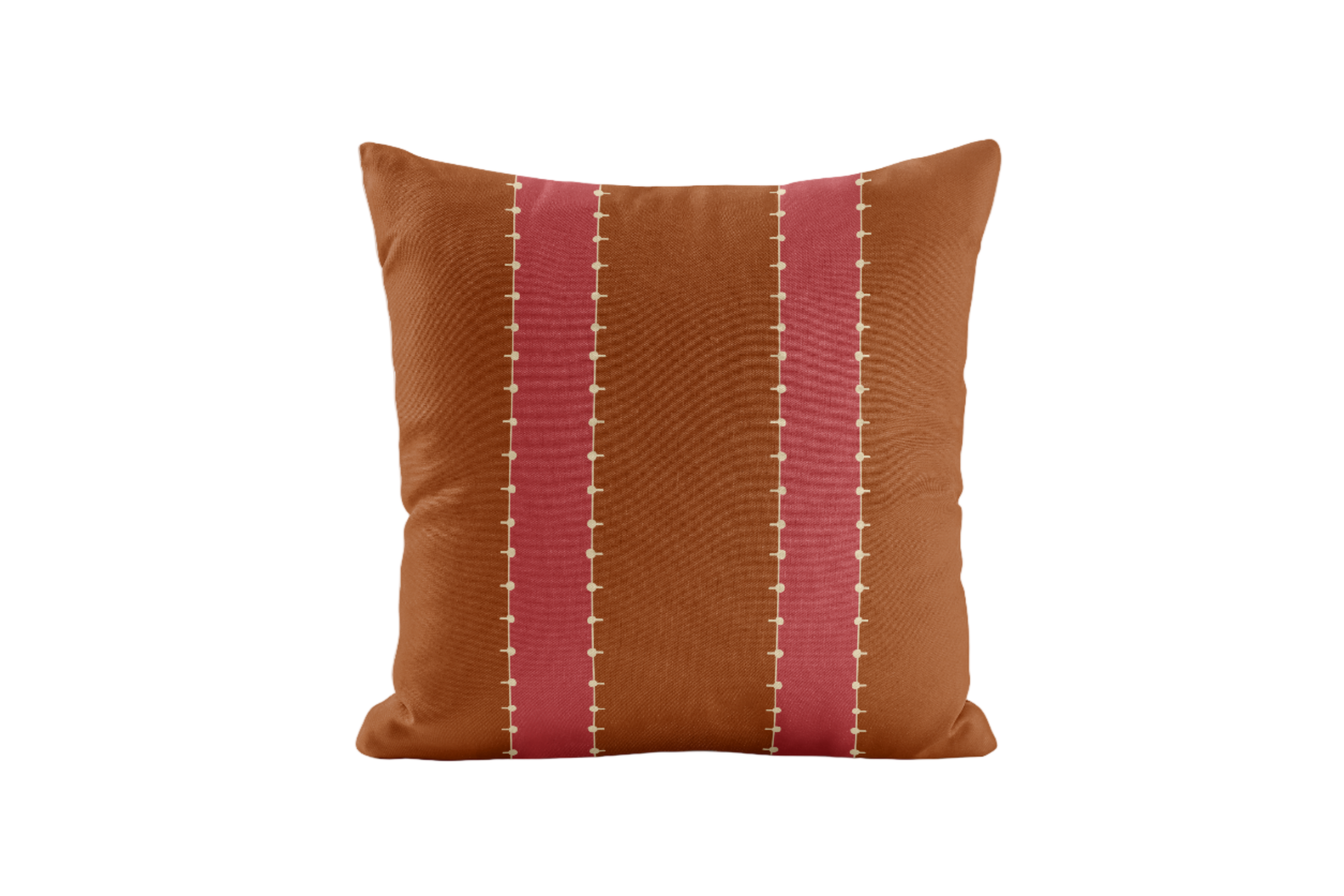 Brown and red striped pillow cover