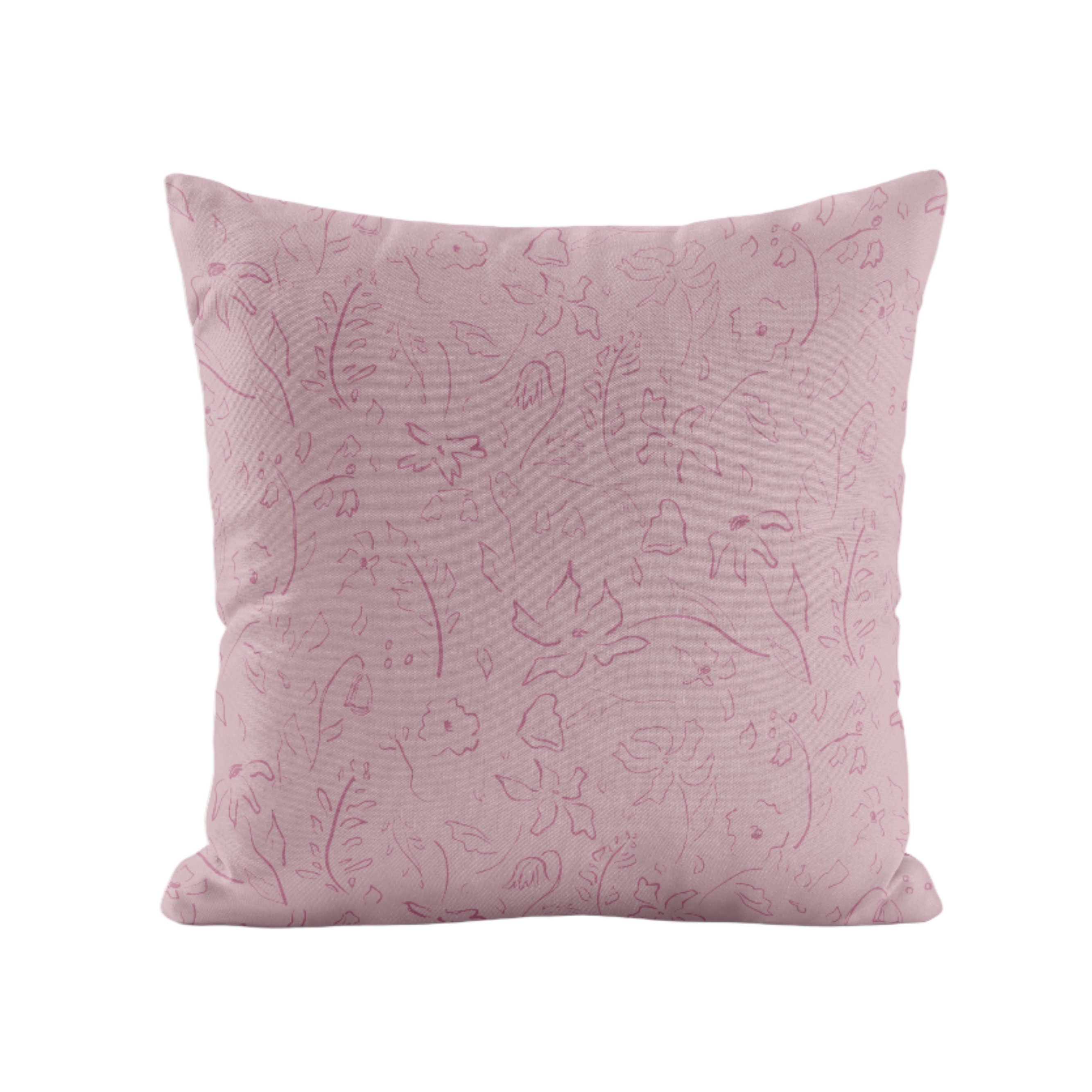 Whimsical, floral pillow cover in lavender