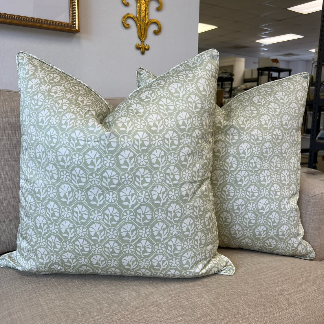 Sophie Pillow Cover in Celadon Reverse-WWH2