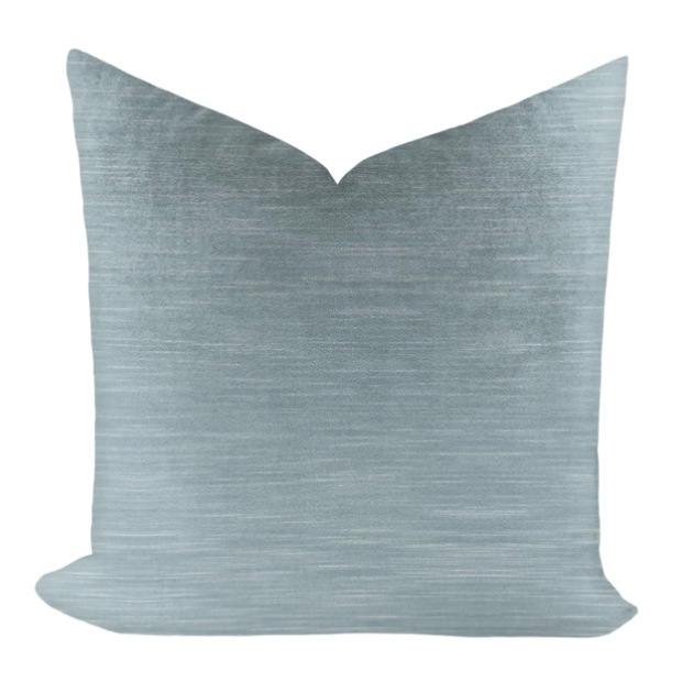 Wheaton Whaley Home Strie Velvet in Sky Pillow Cover