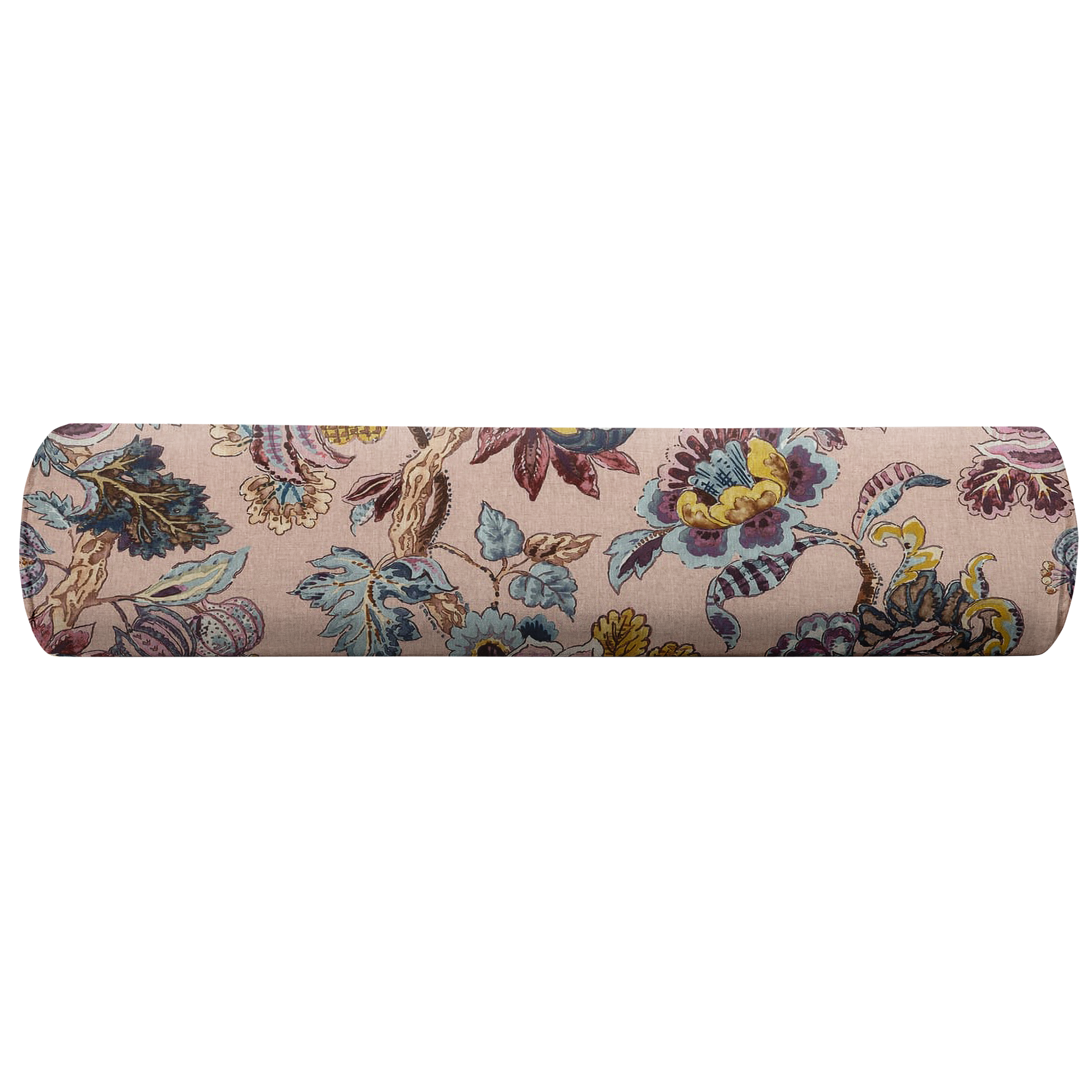 Floral patterned bolster pillow cover
