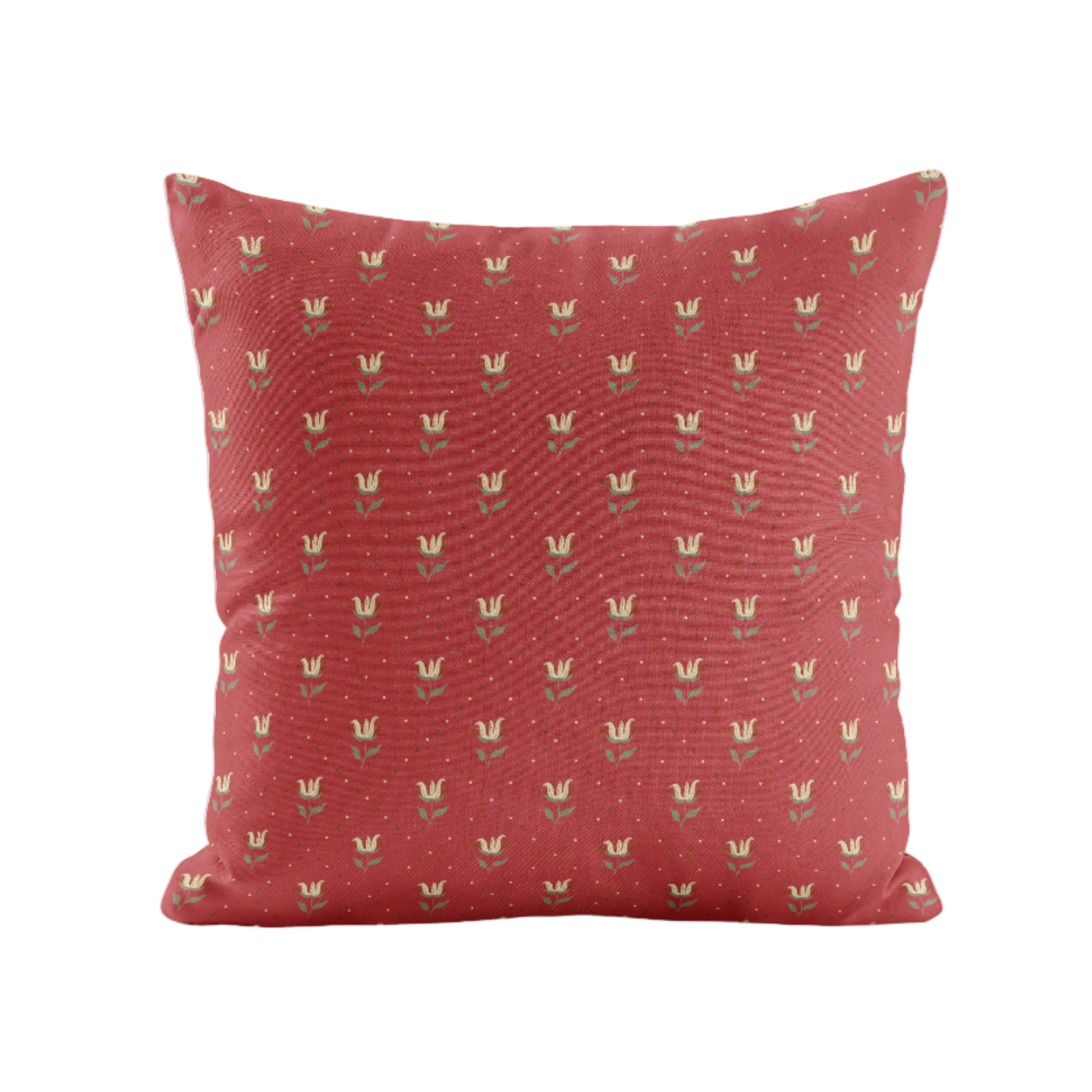 Trellis patterned pillow cover in red