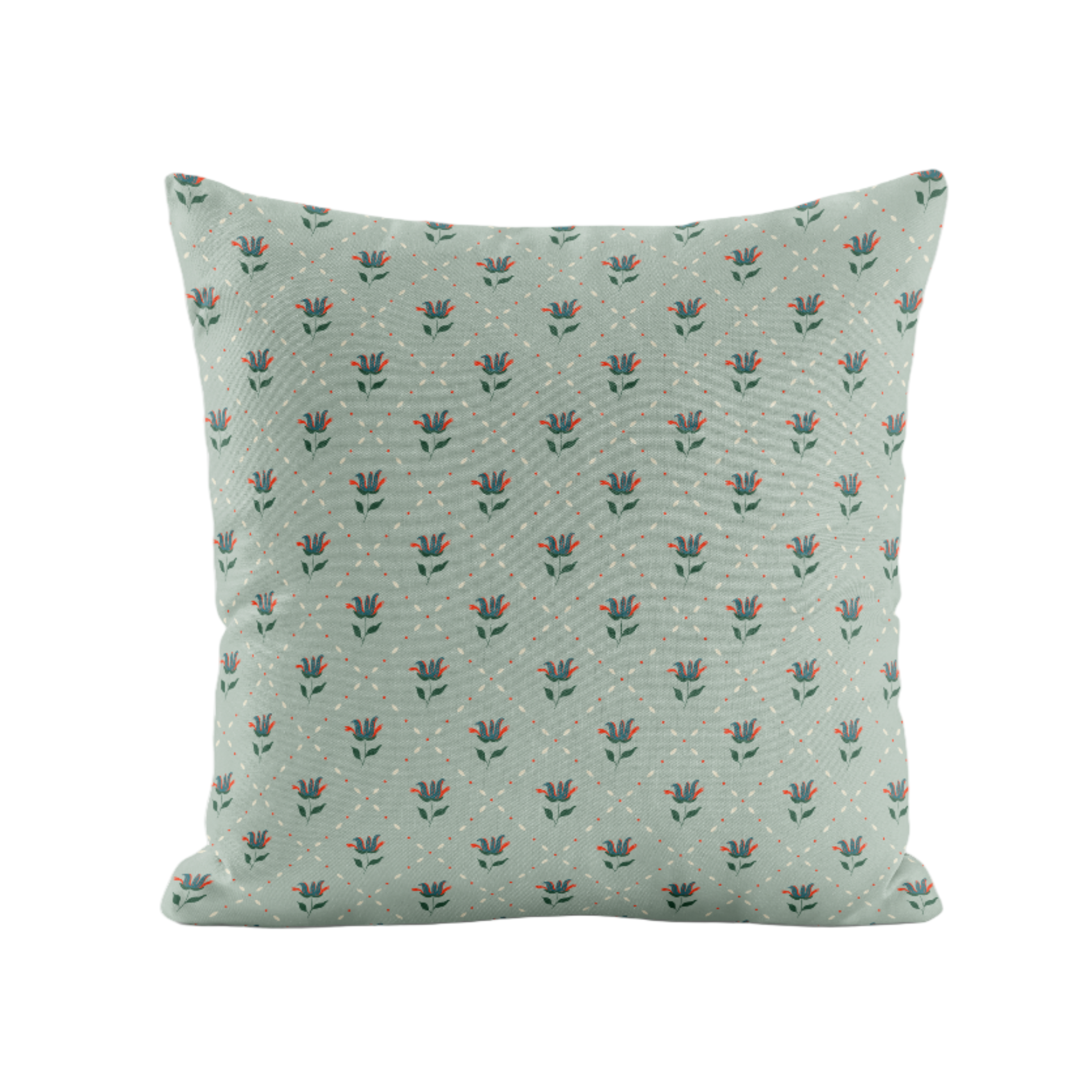 Pale blue trellis patterned pillow cover