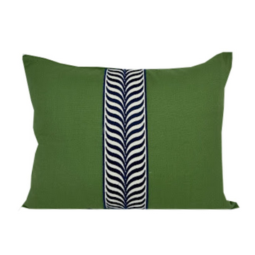 Caper in Green with Navy Wave Tape Stripe