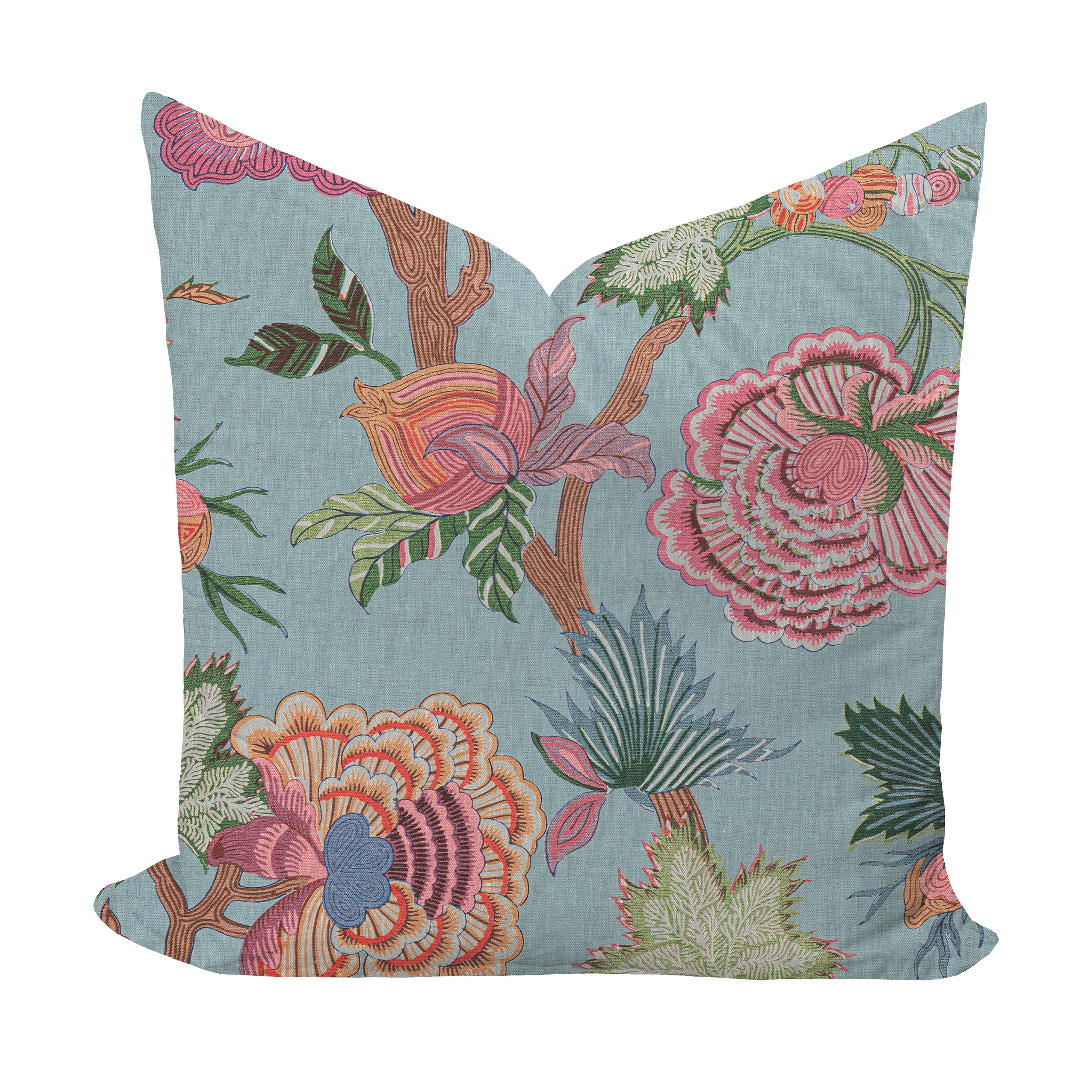 Wheaton Whaley Home Indienne Jacobean in Raspberry by Thibaut Pillow Cover