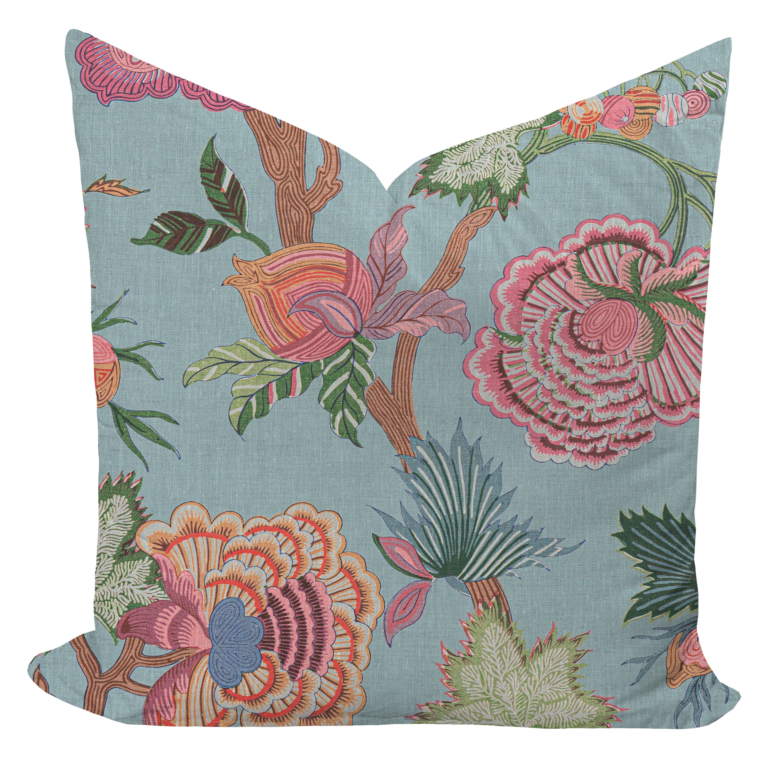 Wheaton Whaley Home Indienne Jacobean in Raspberry by Thibaut Pillow Cover