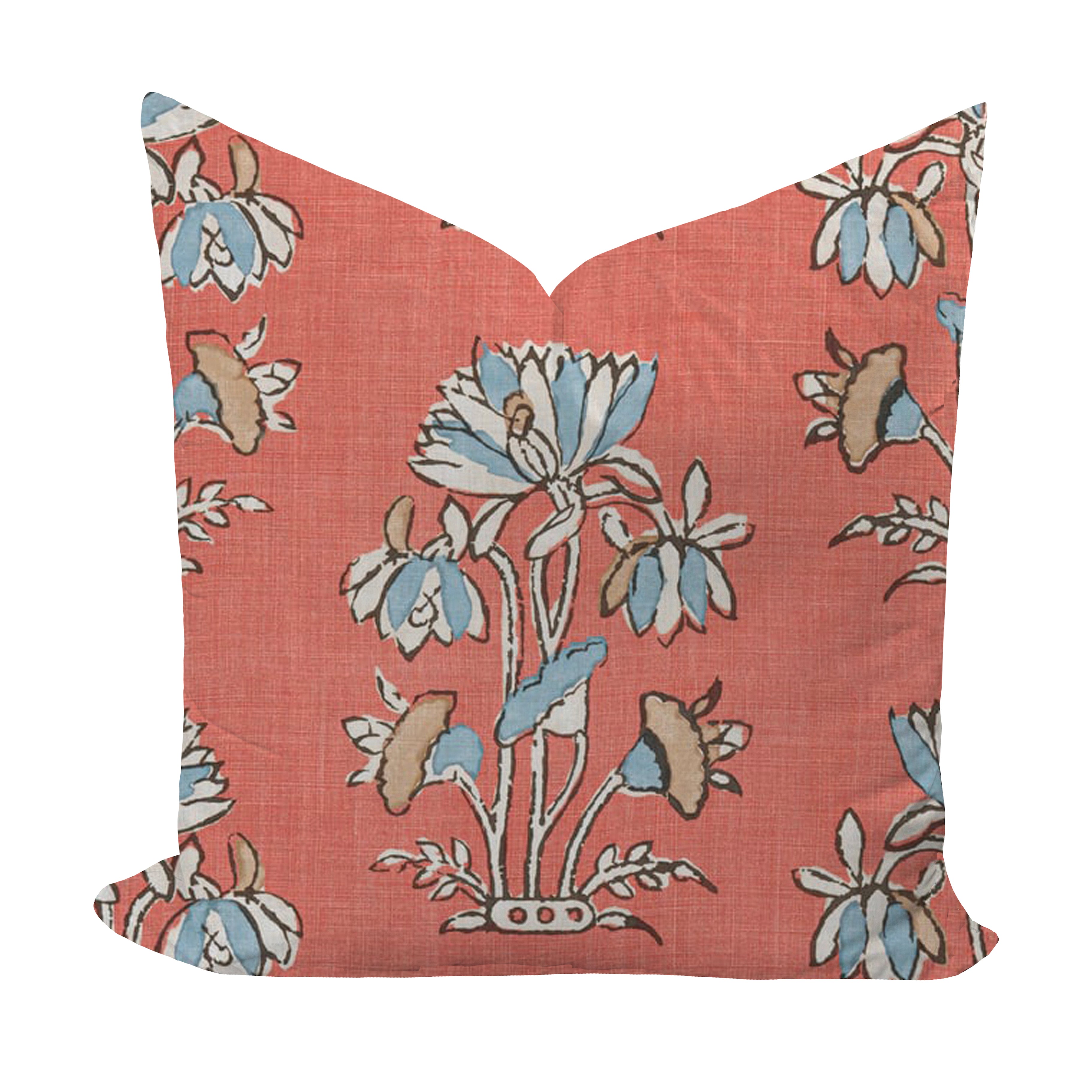 Wheaton Whaley Home Lily Flower in Coral by Thibaut Pillow Cover