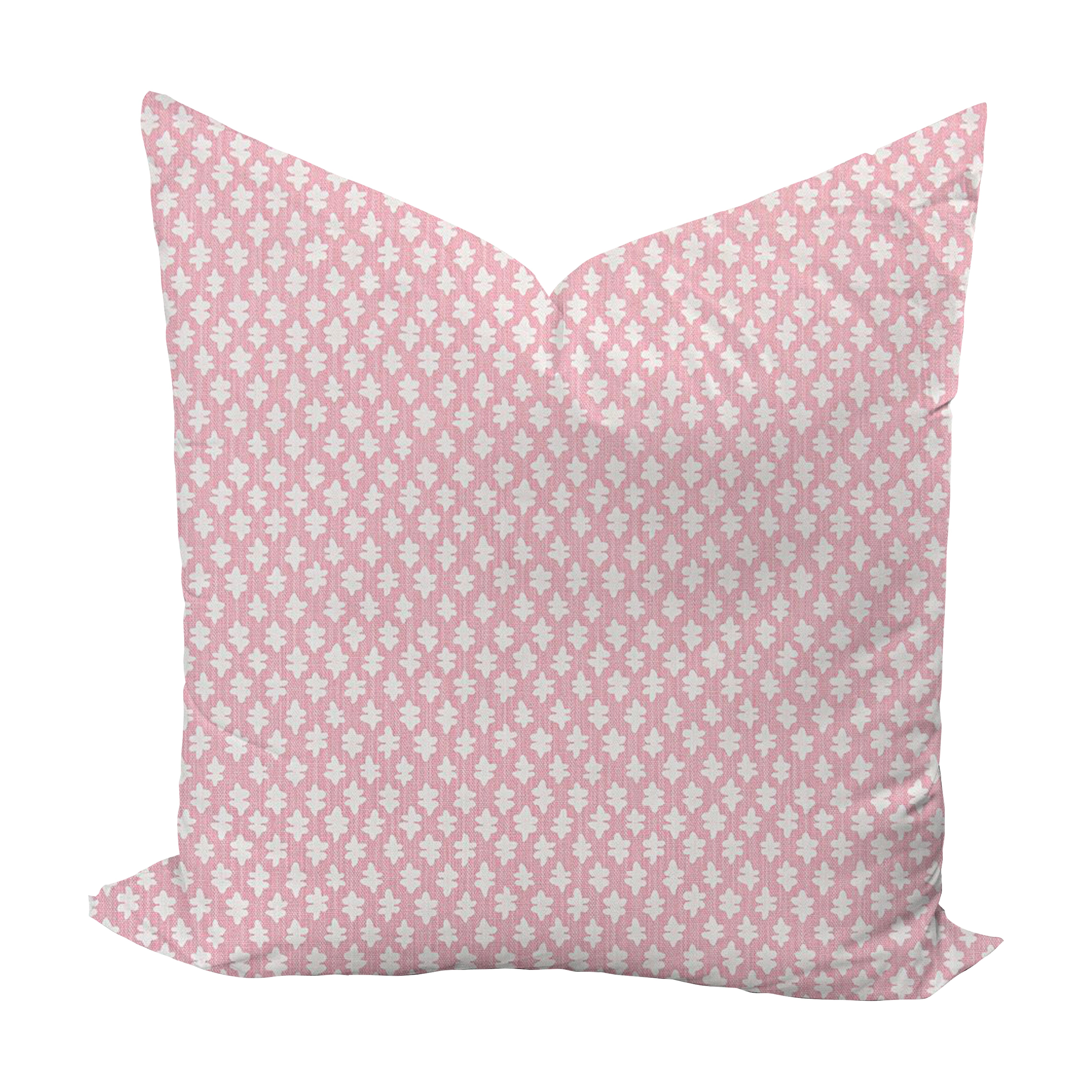 Pink block print pillow cover