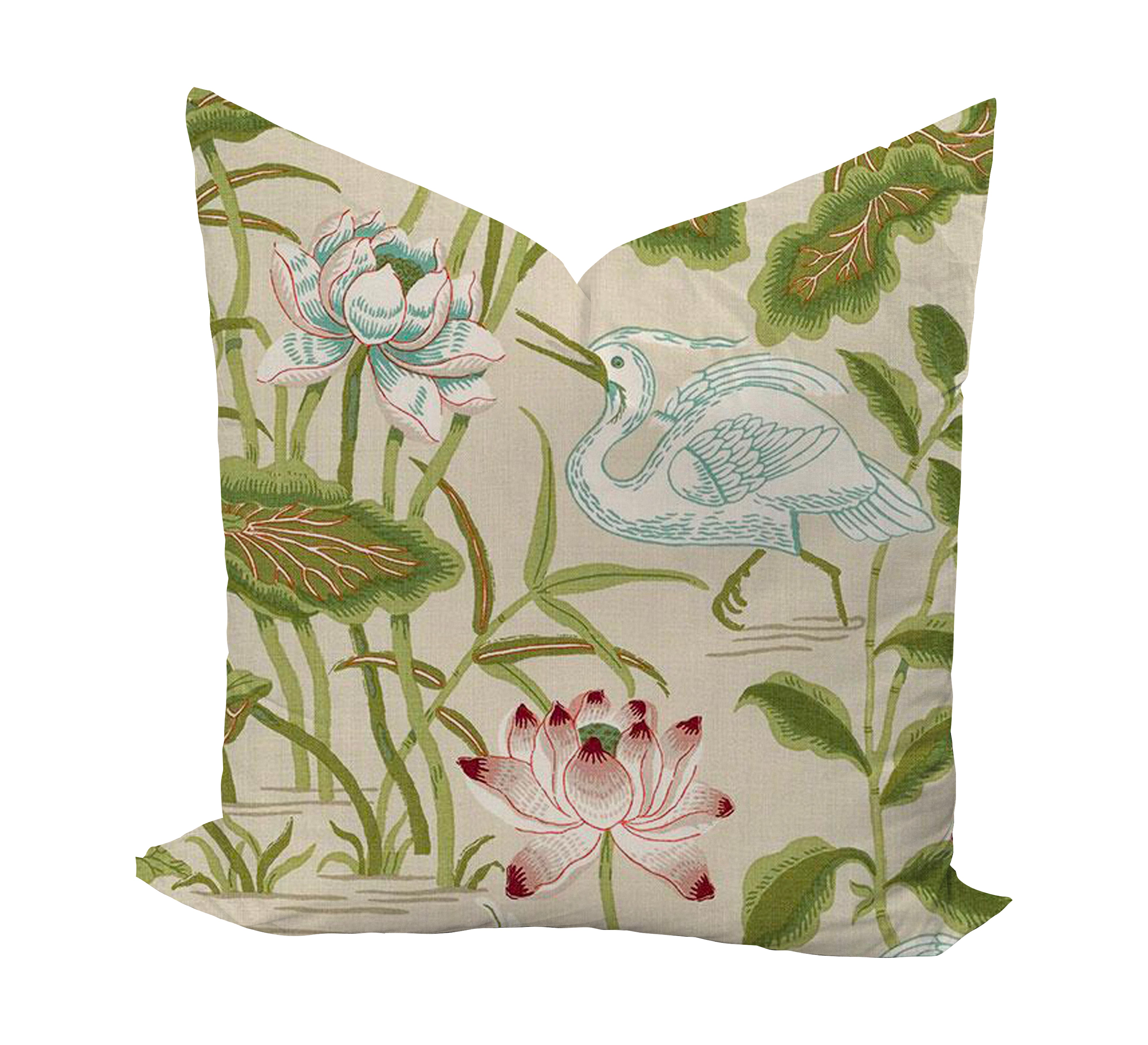Wheaton Whaley Home Lotus Garden in Parchment by Schumacher Pillow Cover