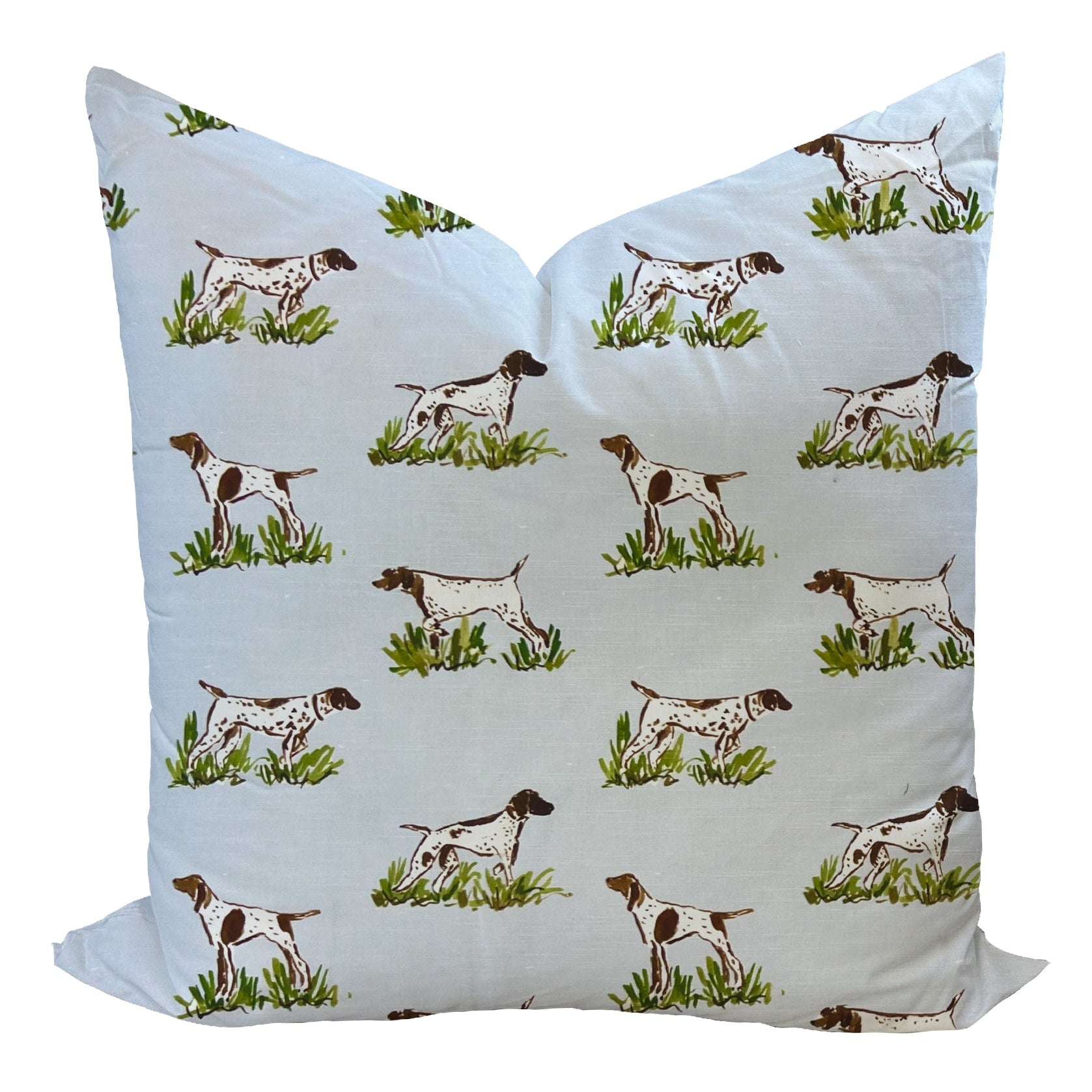 Pillow with dog pattern on a white background